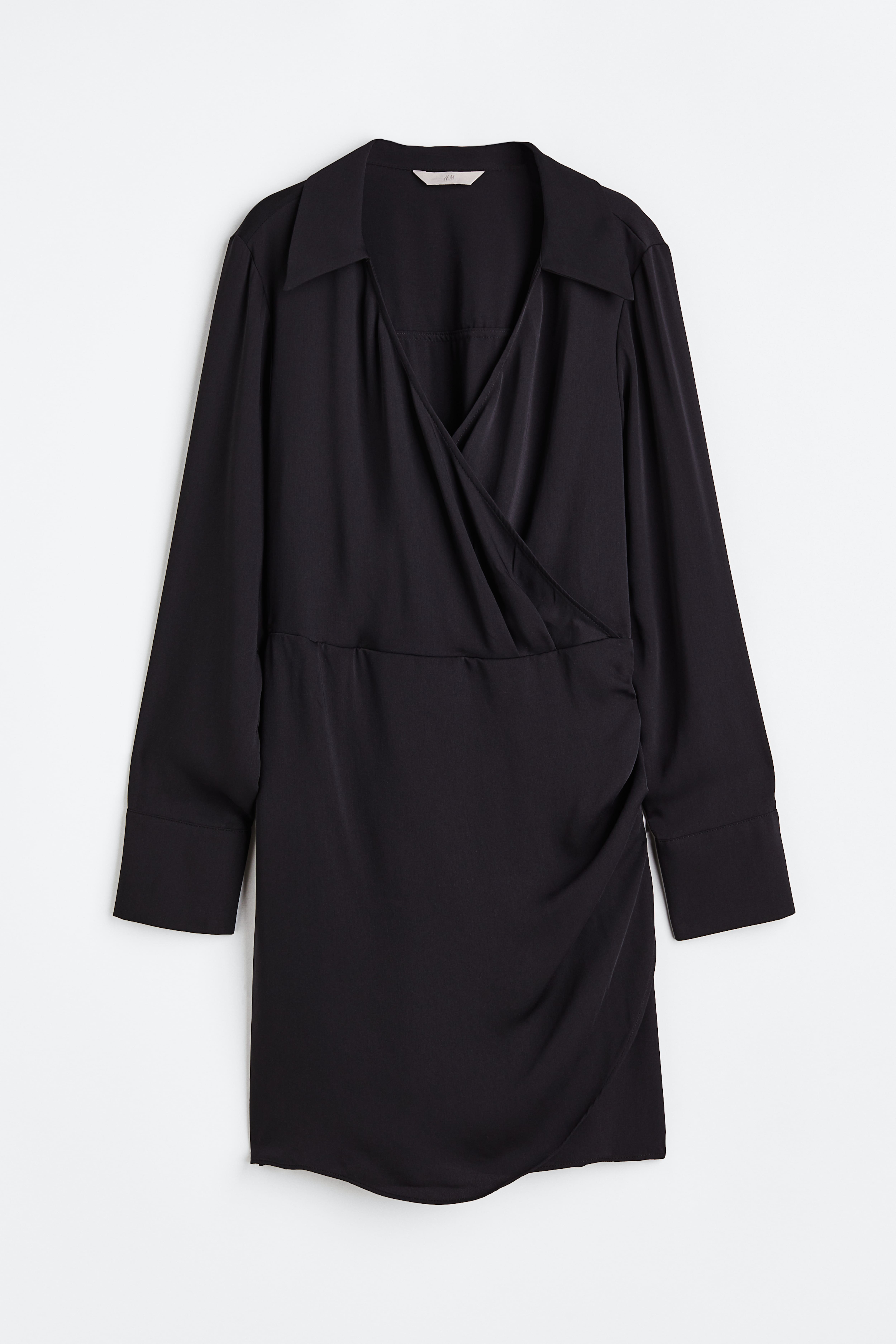 Black wrap dress h&m best sale