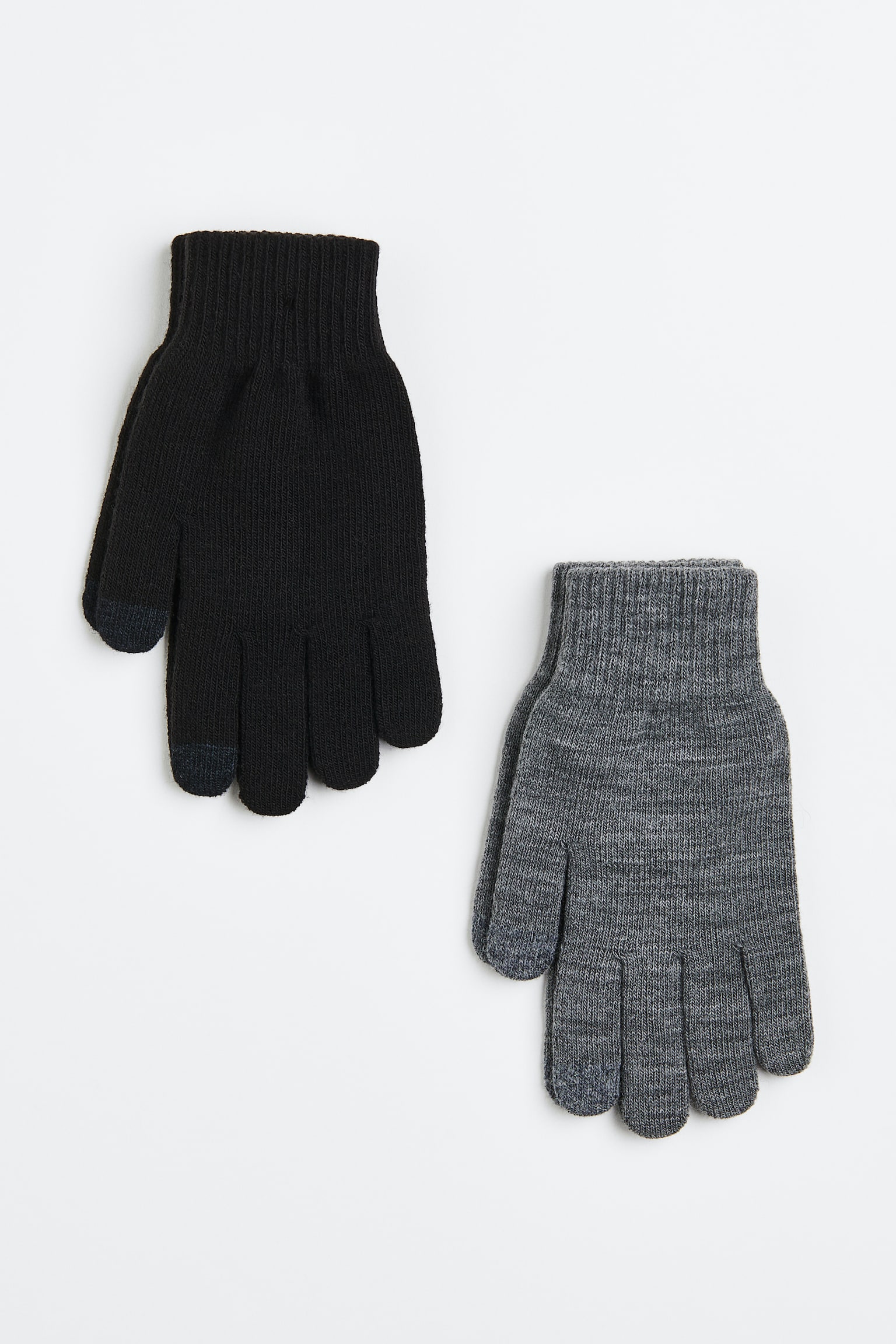 2-pack touchscreen gloves - Grey marl/Black/Black/Dark grey marl/Black/Black/Beige - 1