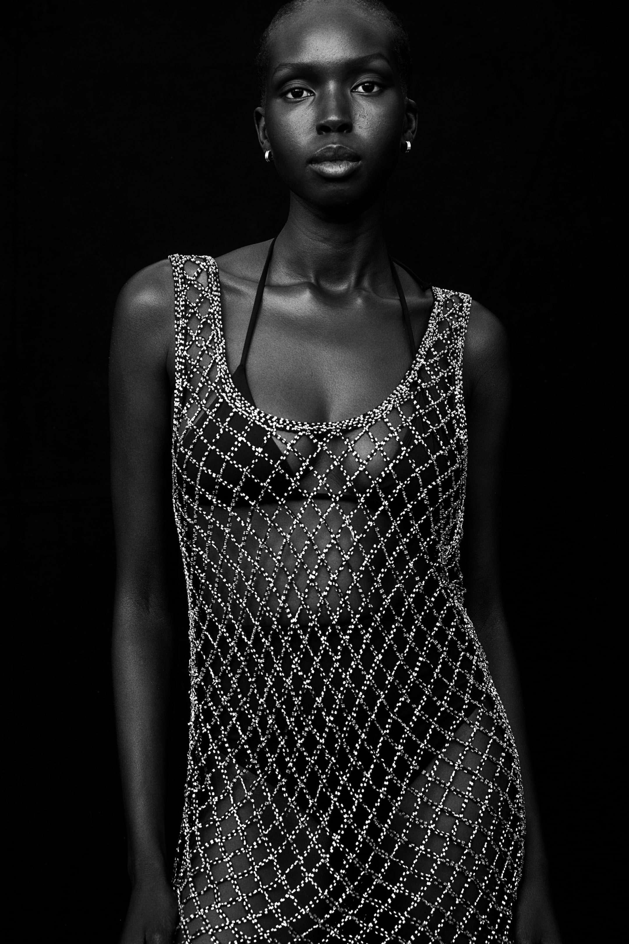 Beaded Fishnet Beach Dress