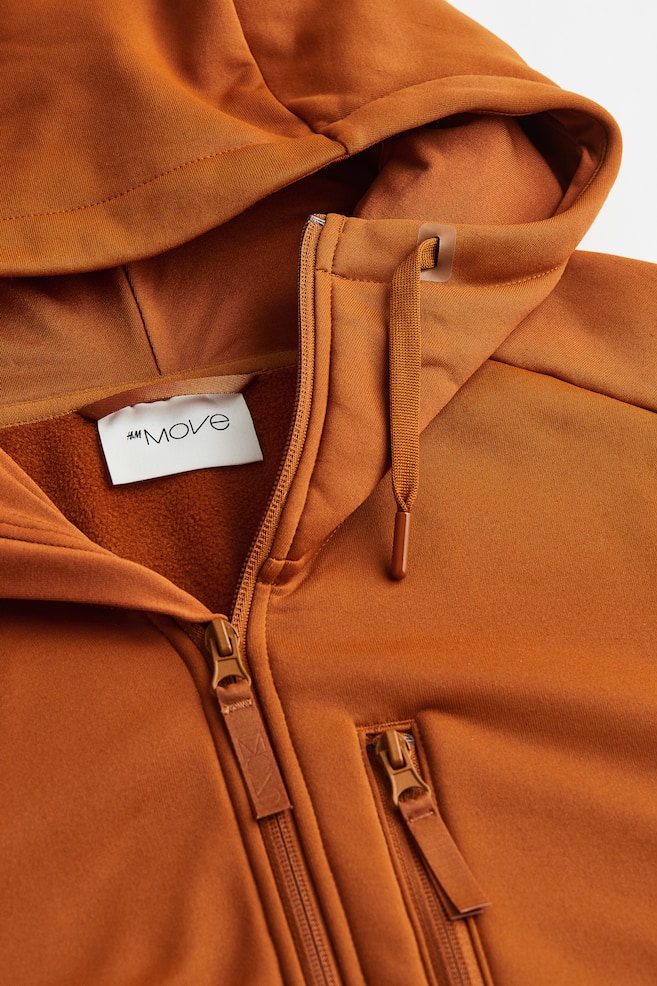 Regular Fit Fleece-lined jacket - Orange/Dark khaki green - 4
