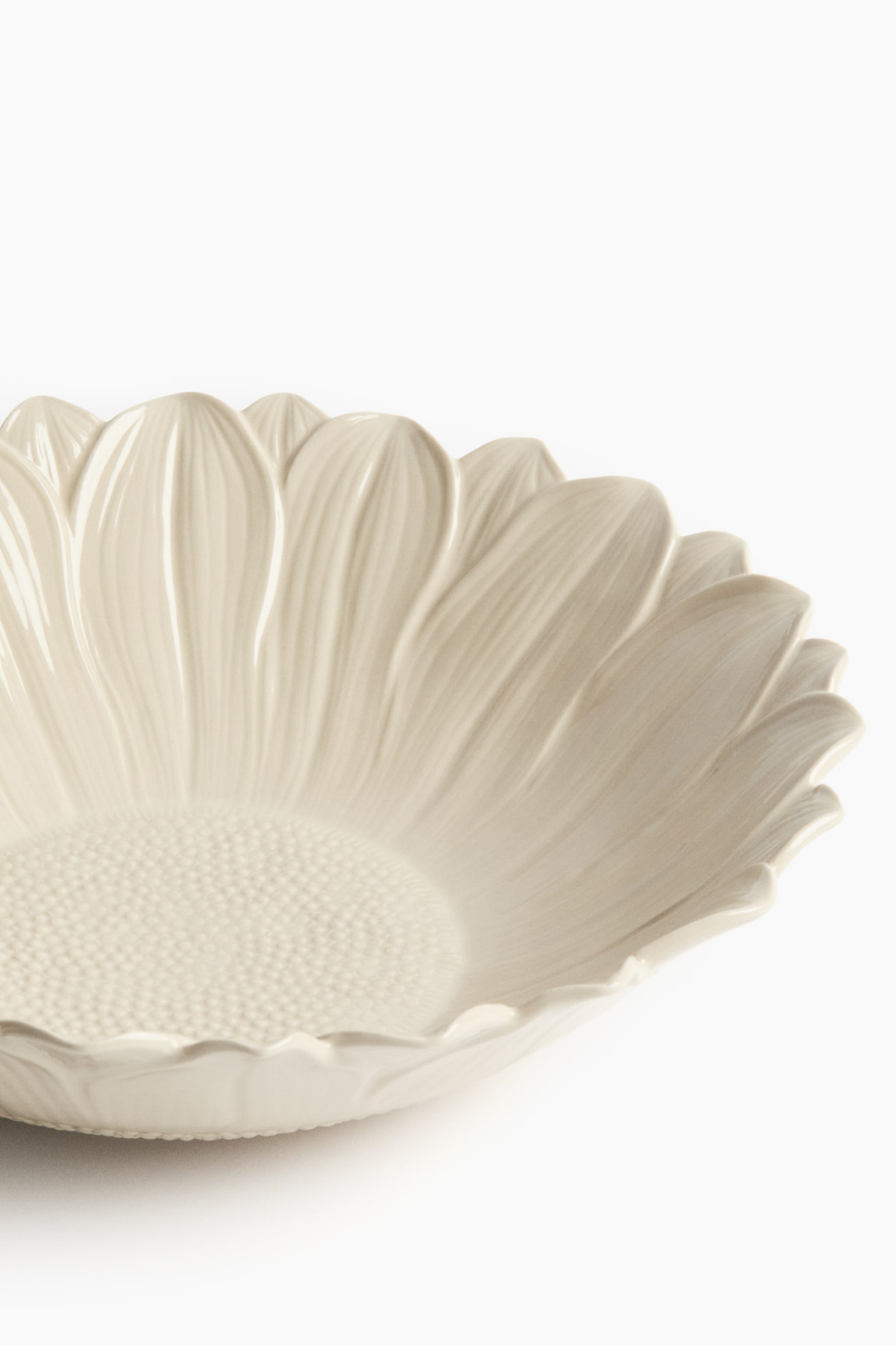 Μεγάλο κεραμικό μπολ σερβιρίσματος - Ανοιχτό μπεζ - 5