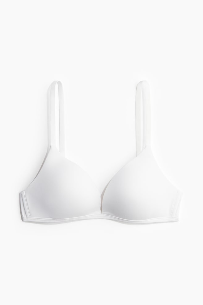 Padded soft-bh van microvezel - Wit/Zwart - 1