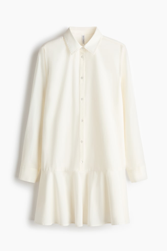 Poplin shirt dress - Cream/Cream/Striped - 1