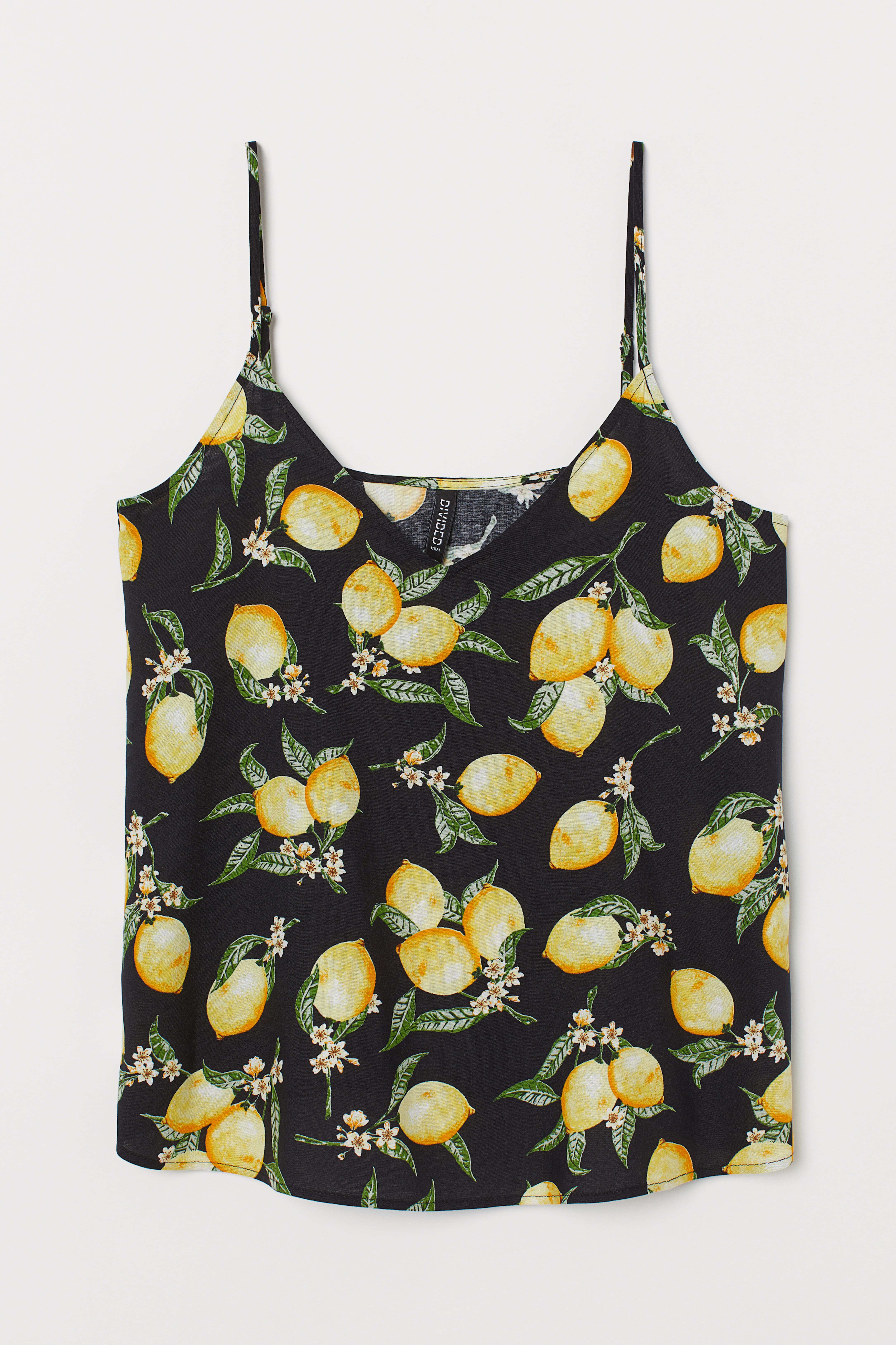 V neck Camisole Top Black lemons Ladies H M CA