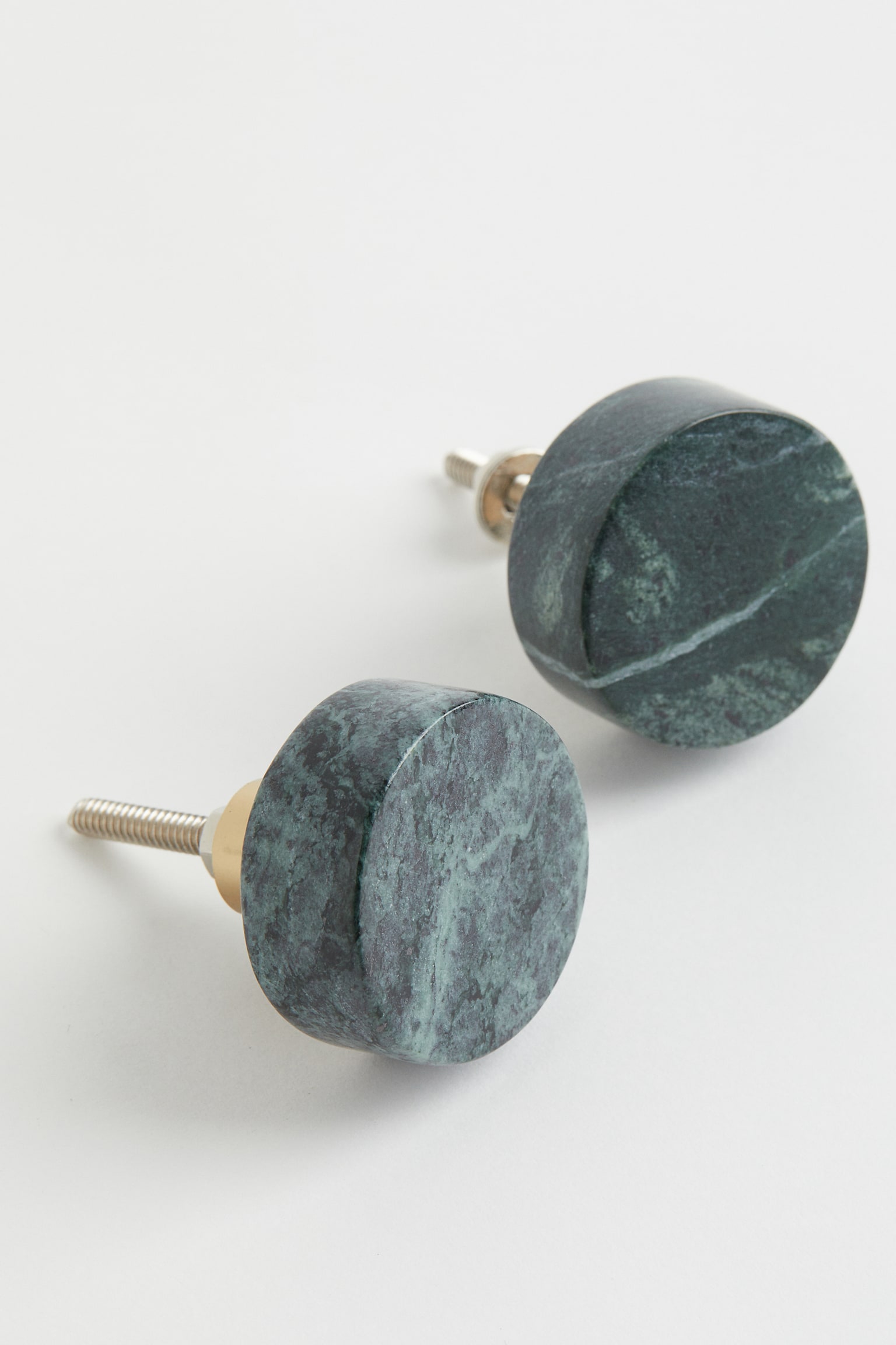 Marble knob - Dark green/White/Marble - 6