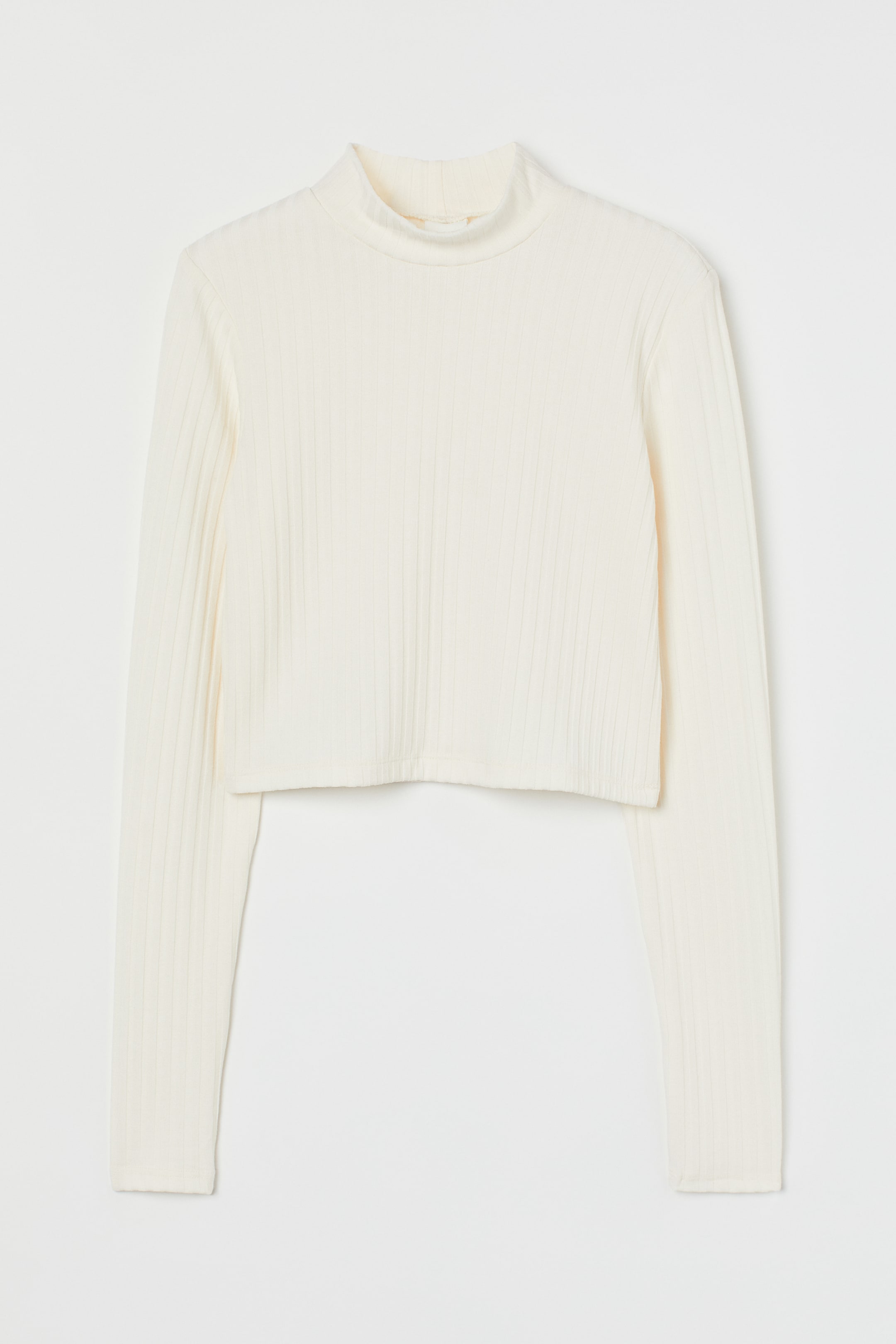 Turtleneck Crop Top White Mock Neck Ribbed Top Women's Turtle Neck
