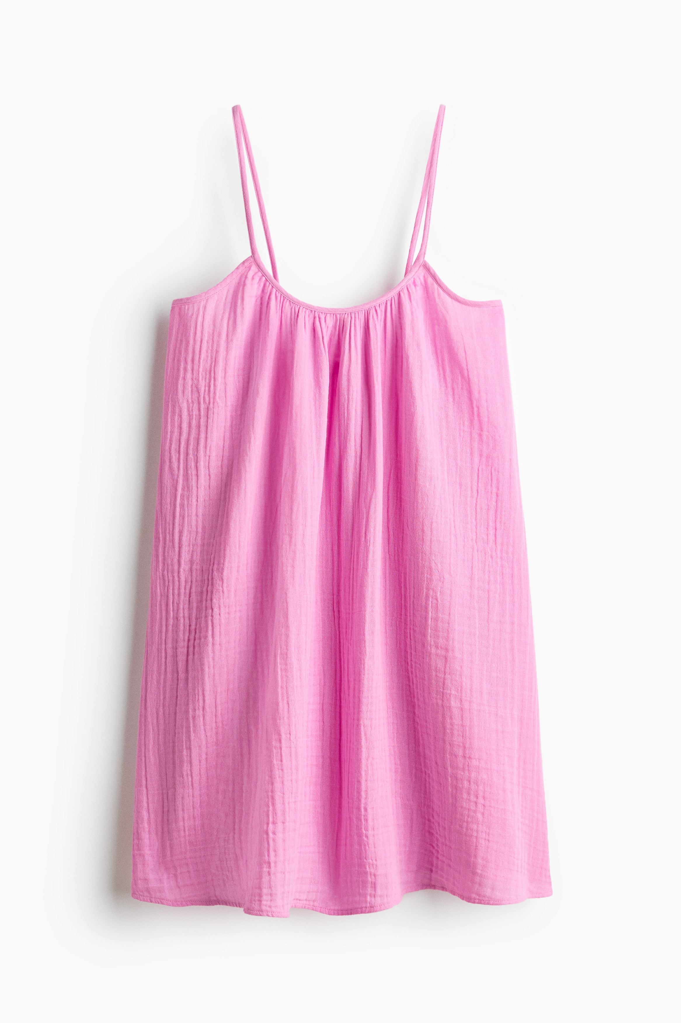 Muslin beach dress - Pink/White