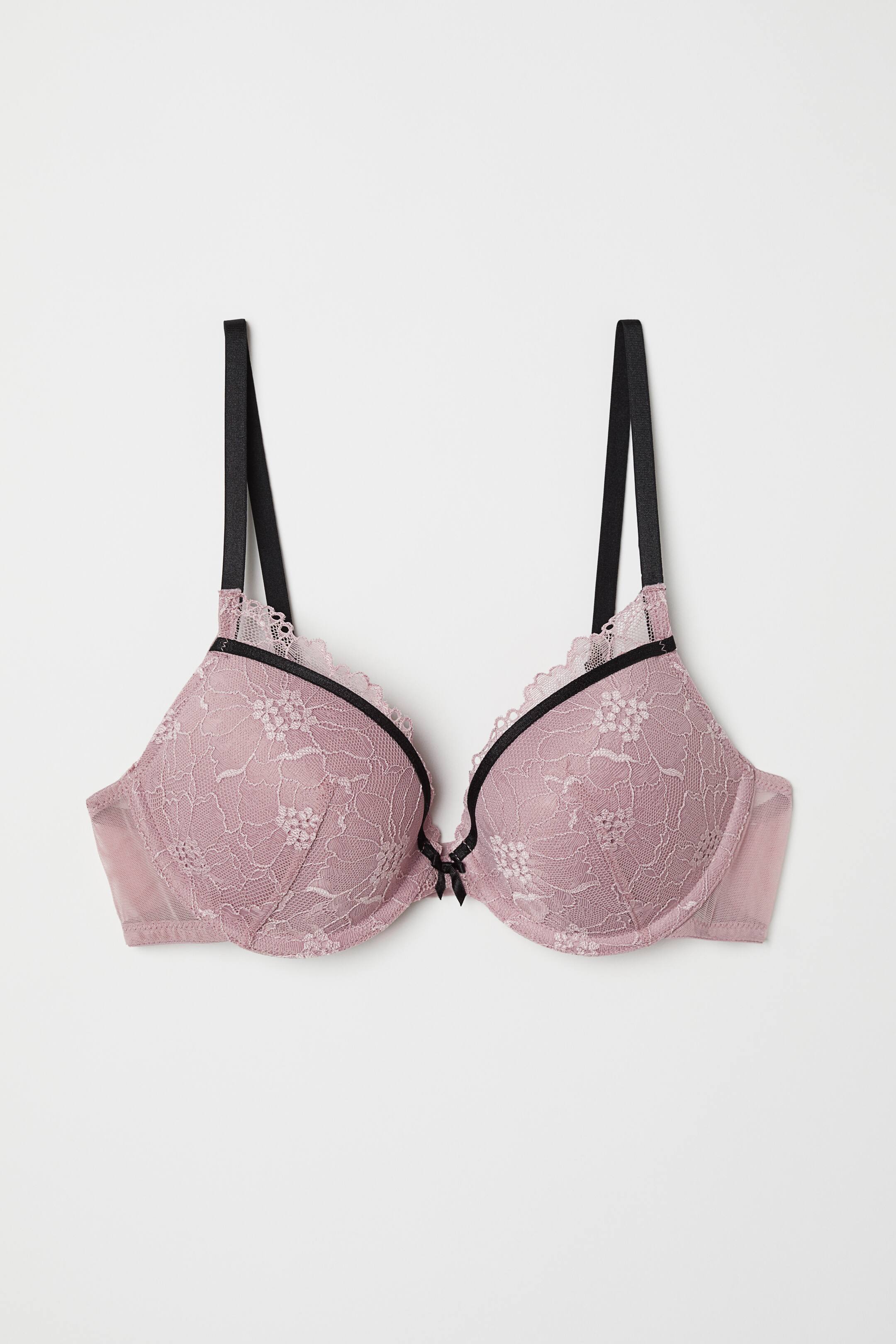 查看大圖: 蕾絲托高胸罩 - 復古粉紅 - Ladies | H&M 1