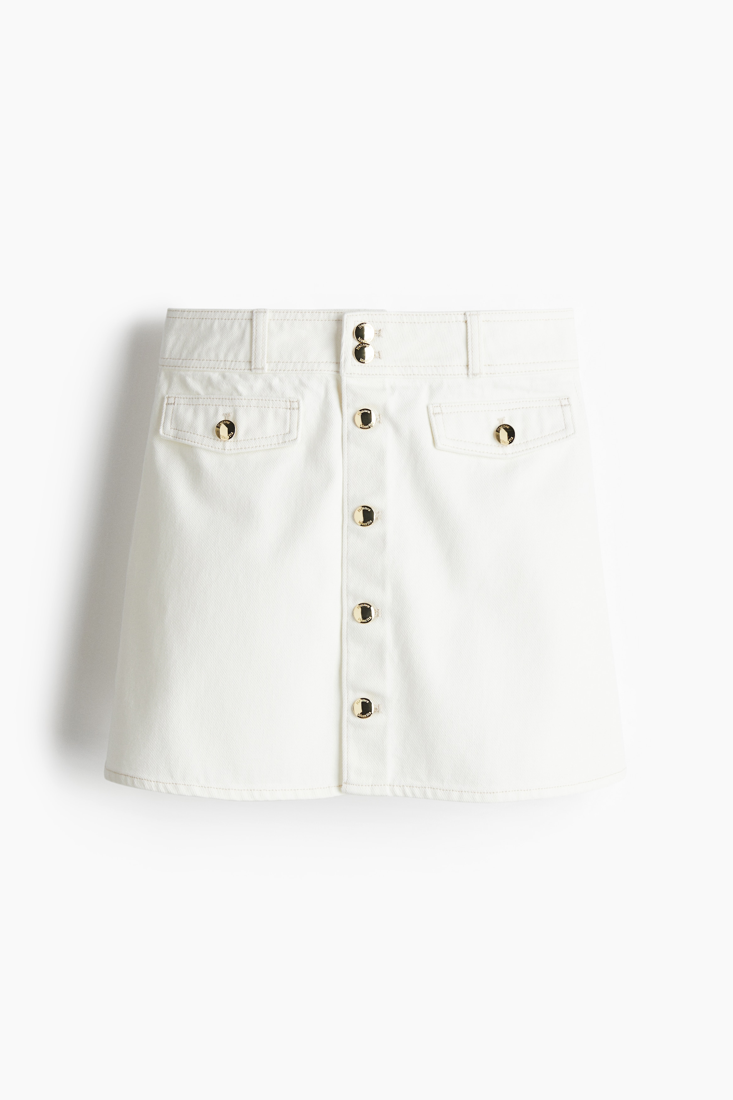 A-Line Mini Skirt - White/Dark denim blue