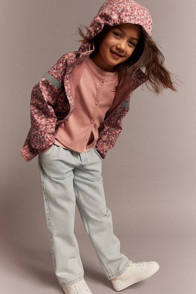 Water-resistant Softshell Jacket - Dark dusty pink/floral/Light beige/patterned/Dark blue/dinosaurs - 4