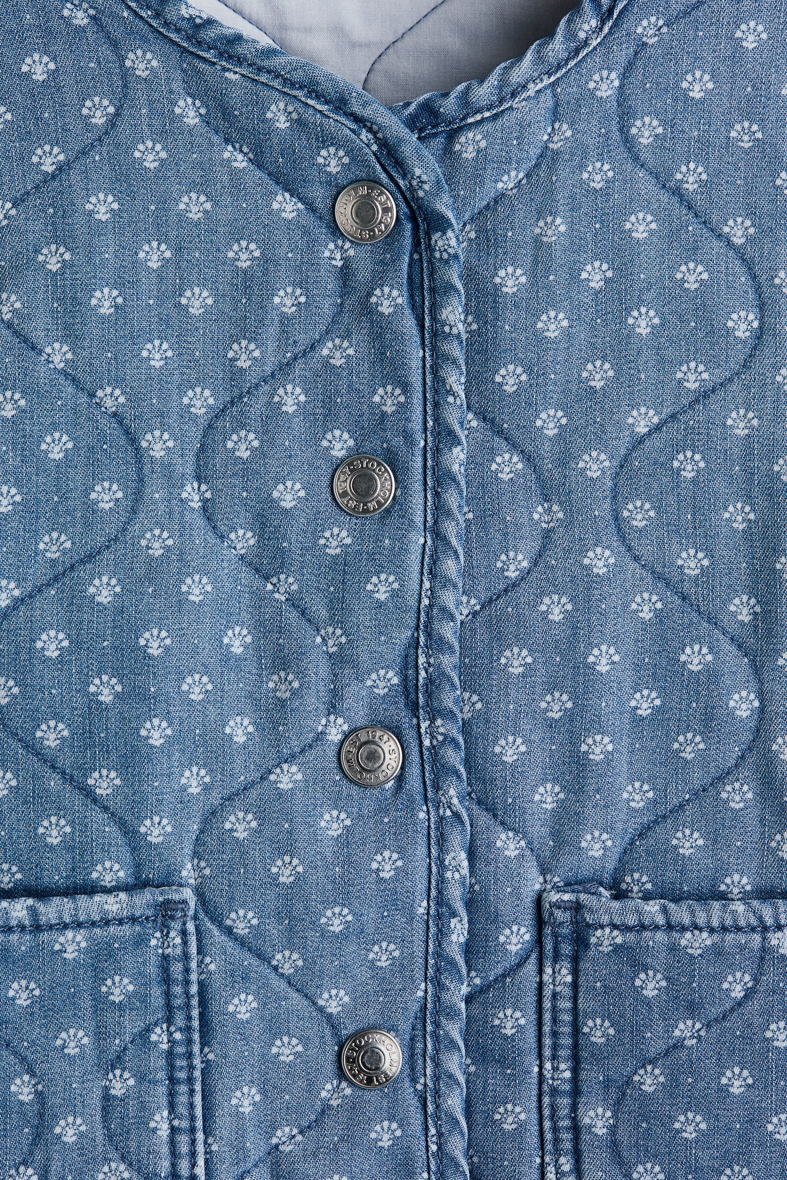 Куртка H&M Quilted Denim Jacket, цвет: Джинсовый синий — фото 2