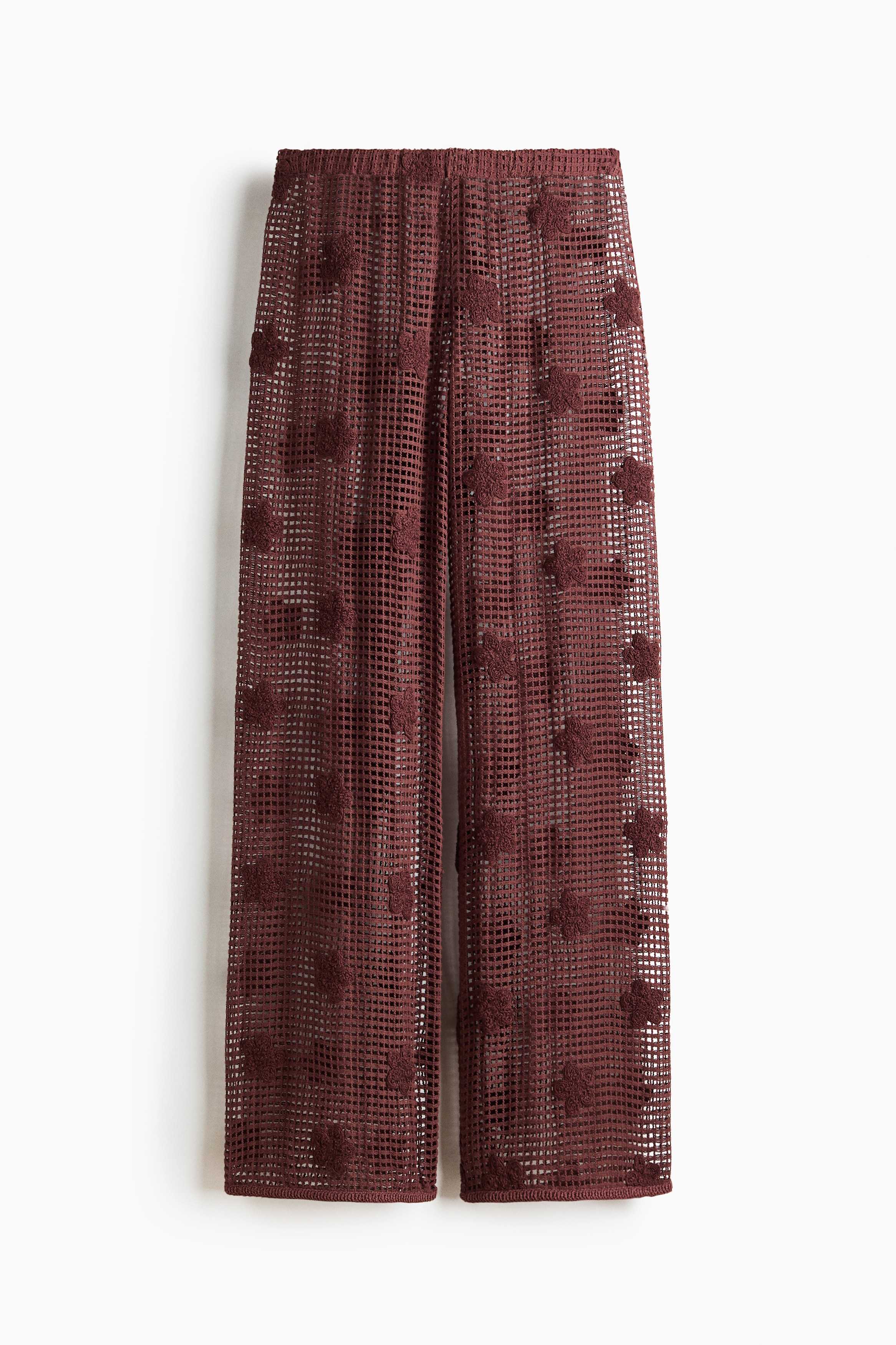 Appliquéd cotton beach trousers - Dark brown