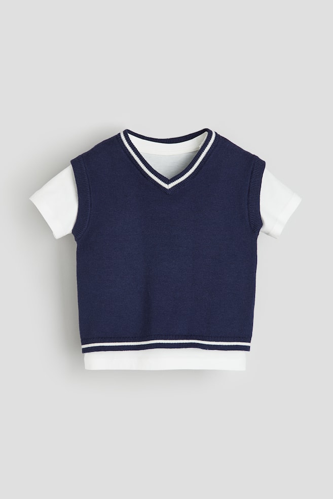 2-piece sweater vest set - Dark blue - 1