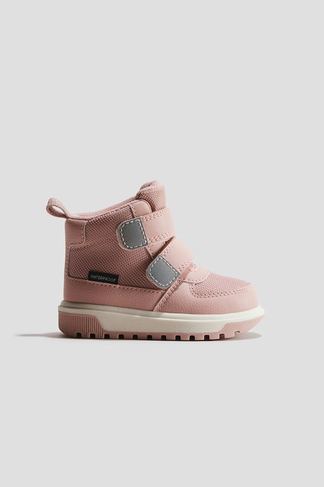 Waterproof hi-top trainers - Dusty pink/Beige/Black - 1
