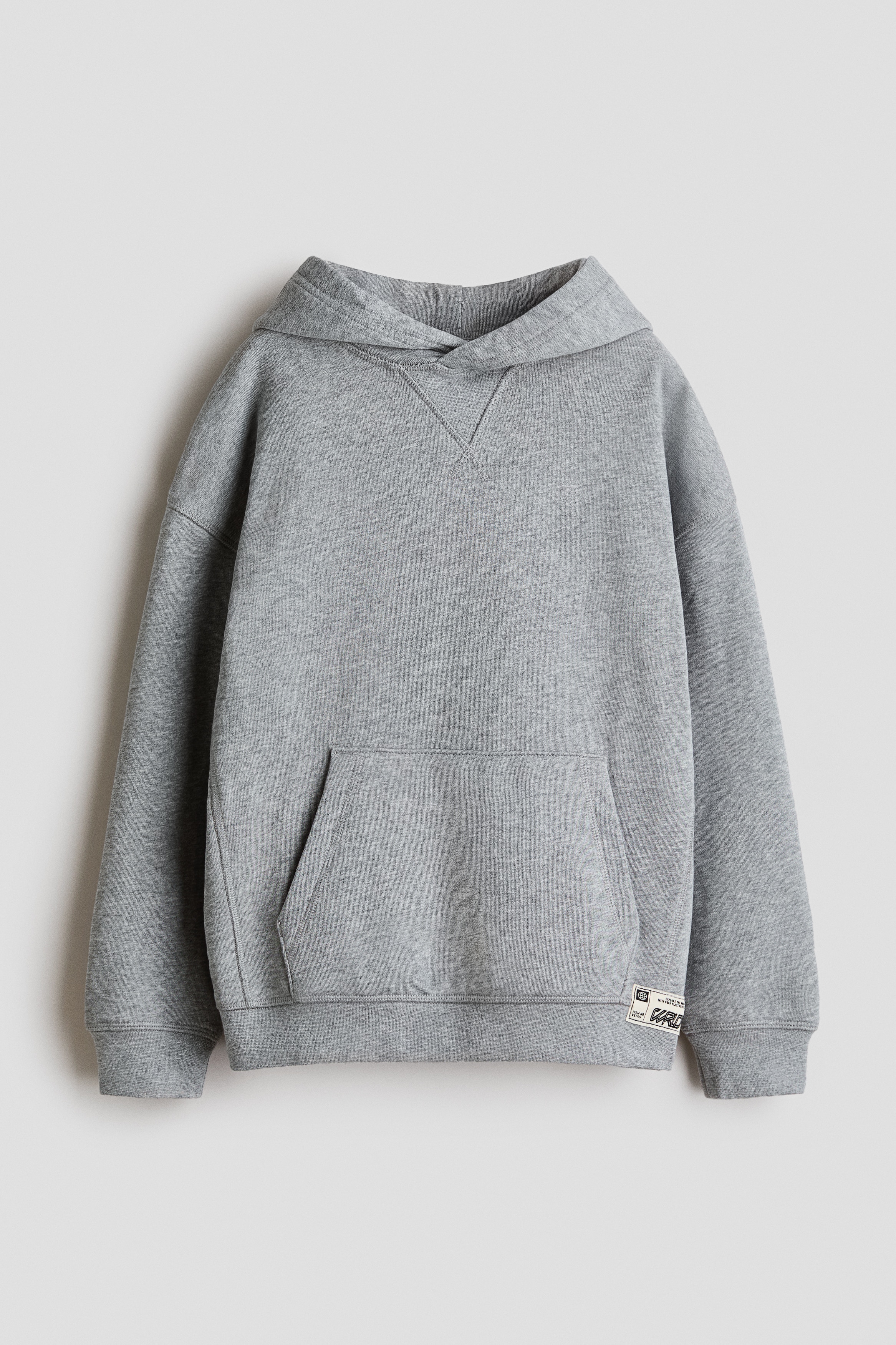 Loose-fit hoodie - Grey marl/Black