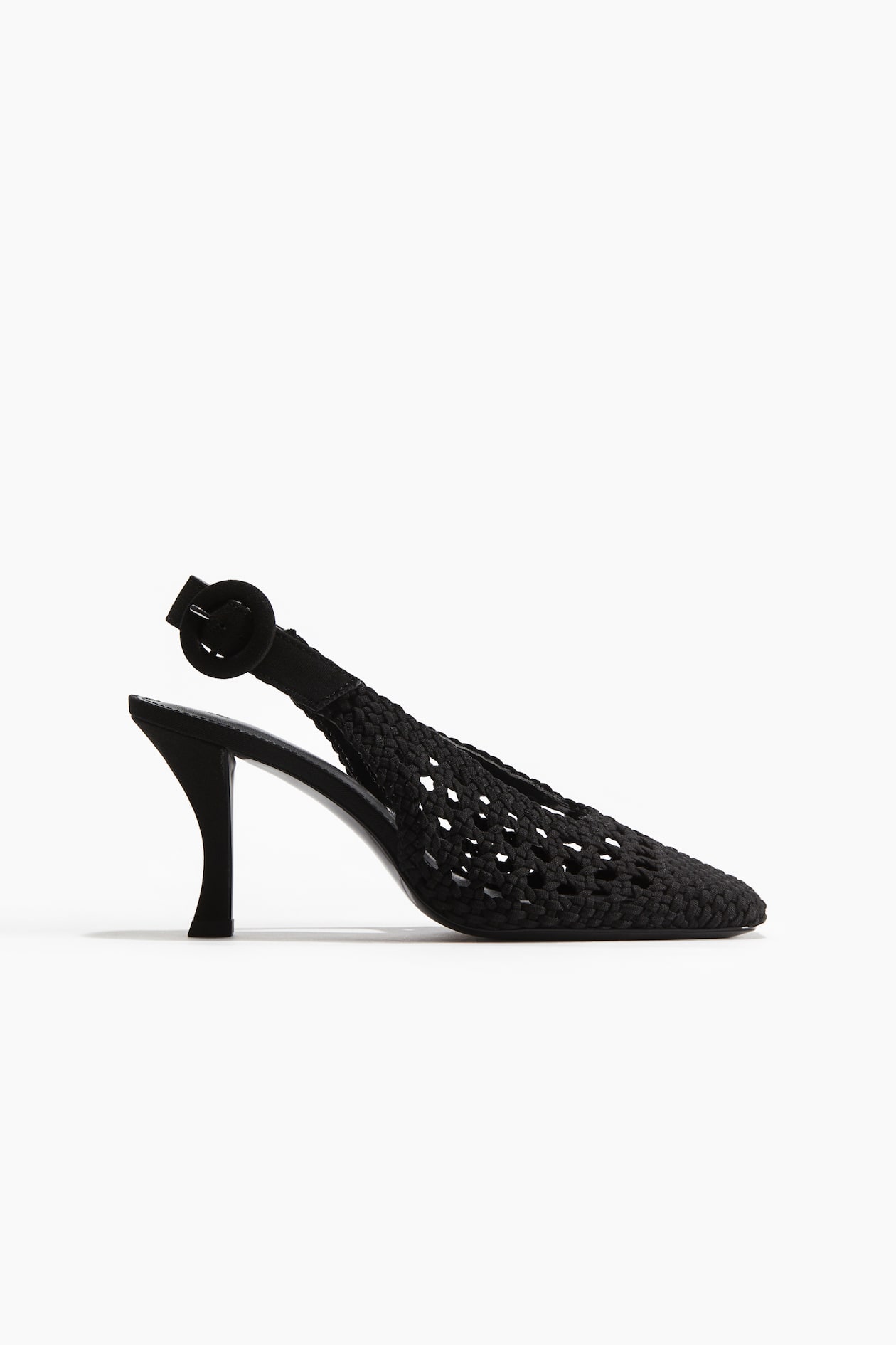 Braided Canvas Slingbacks Black Ladies H&M PH