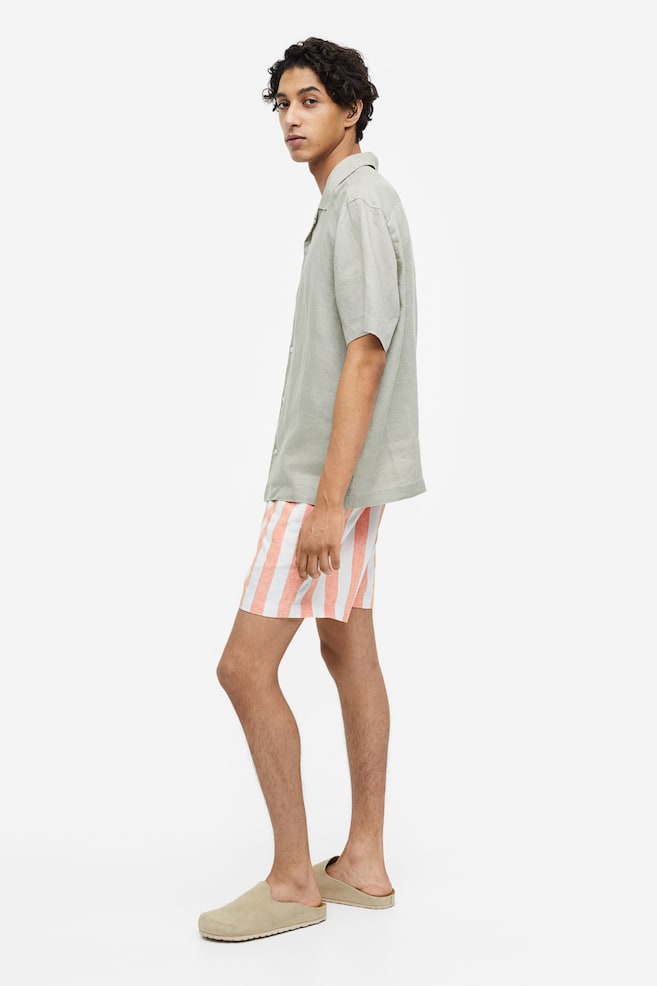 Regular Fit Linen-blend shorts - Orange/White striped/White/Black striped/Light beige/White/Beige striped/dc/dc - 8