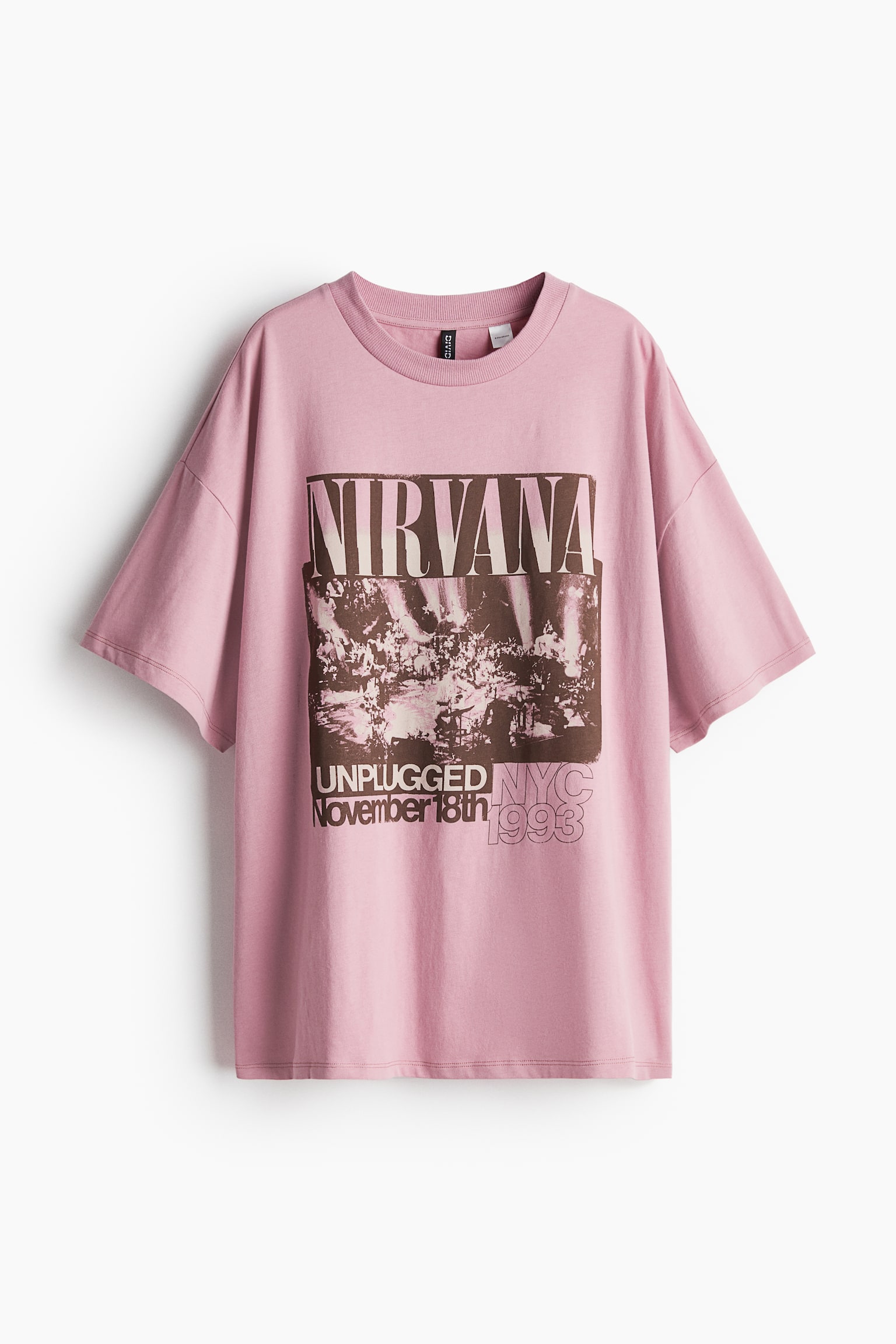 Oversized T-shirt med tryck - Rosa/Nirvana/Gråbeige/The Offspring/Svart/Deftones/Vit/Olivia Rodrigo/Svart/Nick Cave/Svart/Jane's Addiction/Dimgrön/Nine Inch Nails/Grå/Alice i Underlandet/Ljusbeige/The Cranberries/Vit/Dazed and Confused/Vit/Twin Peaks/Vit/Formula 1/Svart/Formula 1 - 2