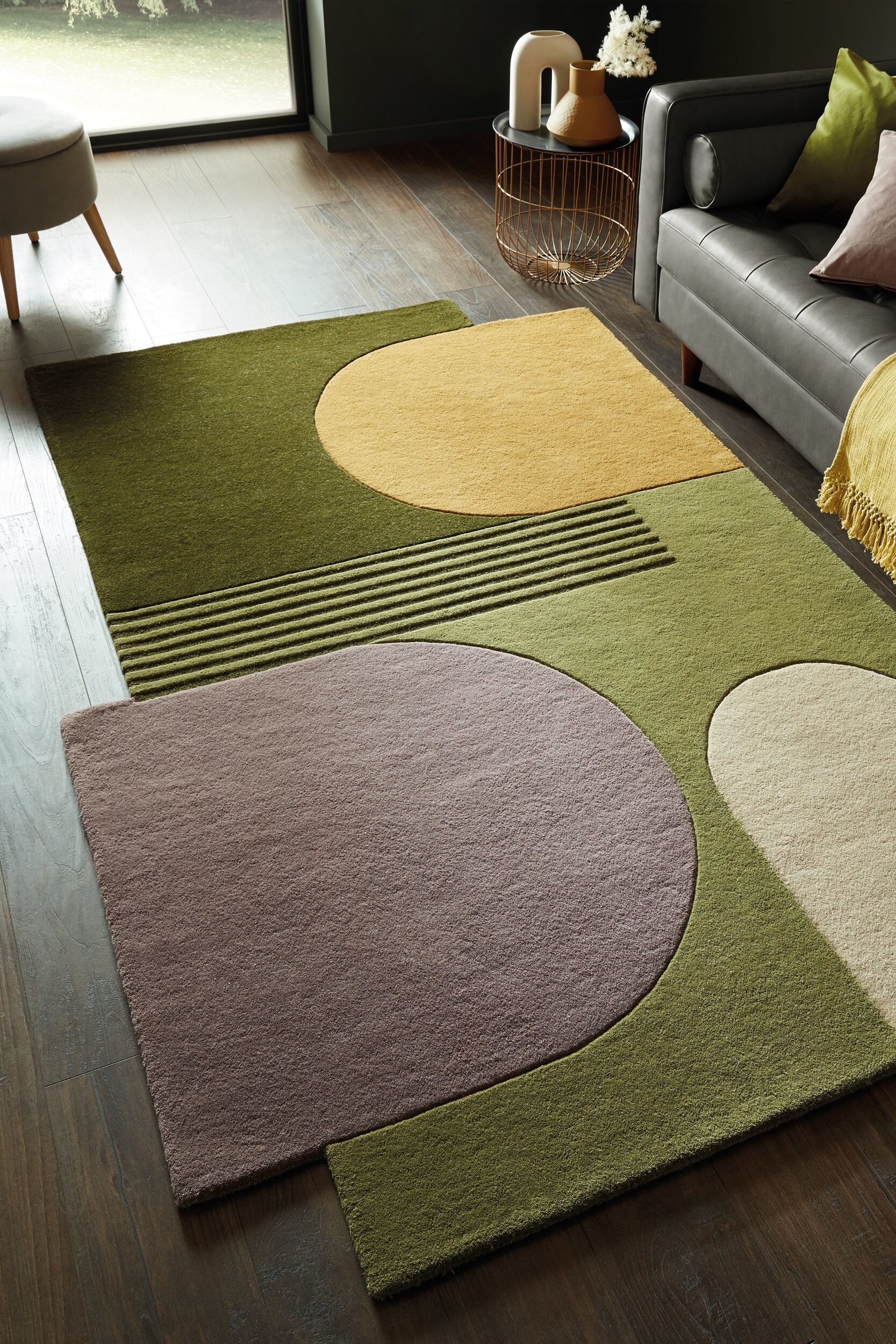 Tappeto Astratto In Lana Lozenge - Verde/multi/Multi