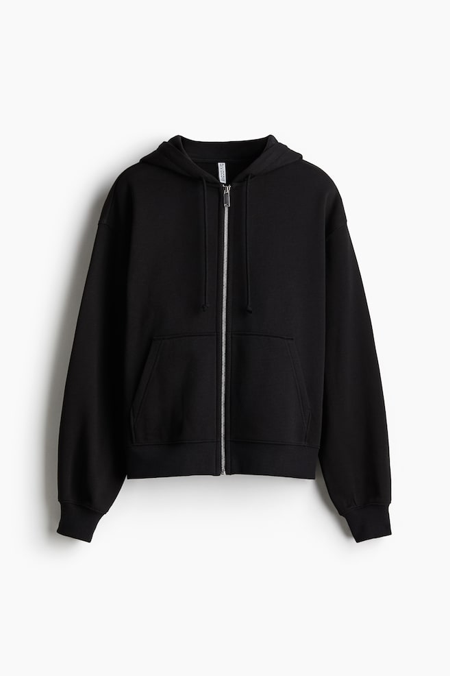 Zip-through hoodie - Black - 1