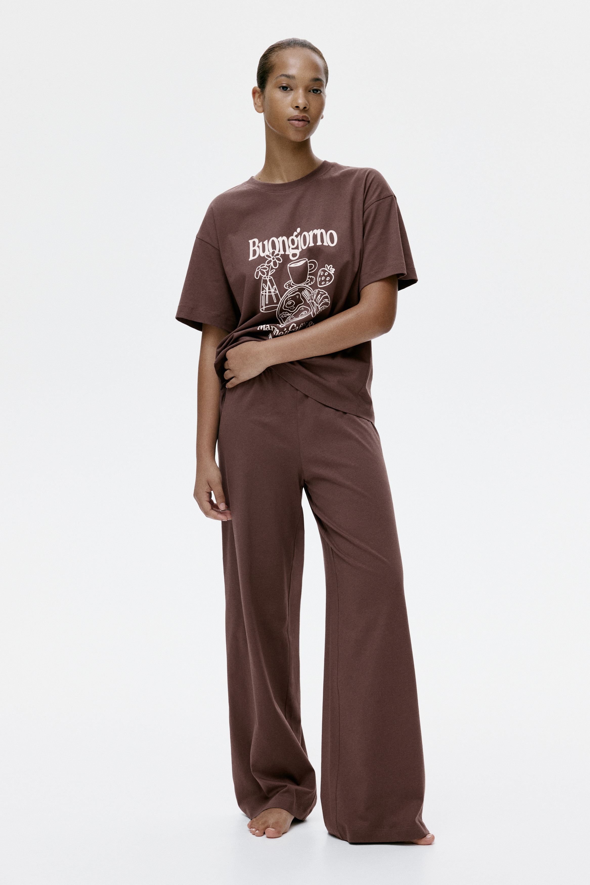 Cotton Pajamas - Brown/Buongiorno - Ladies | H&M US