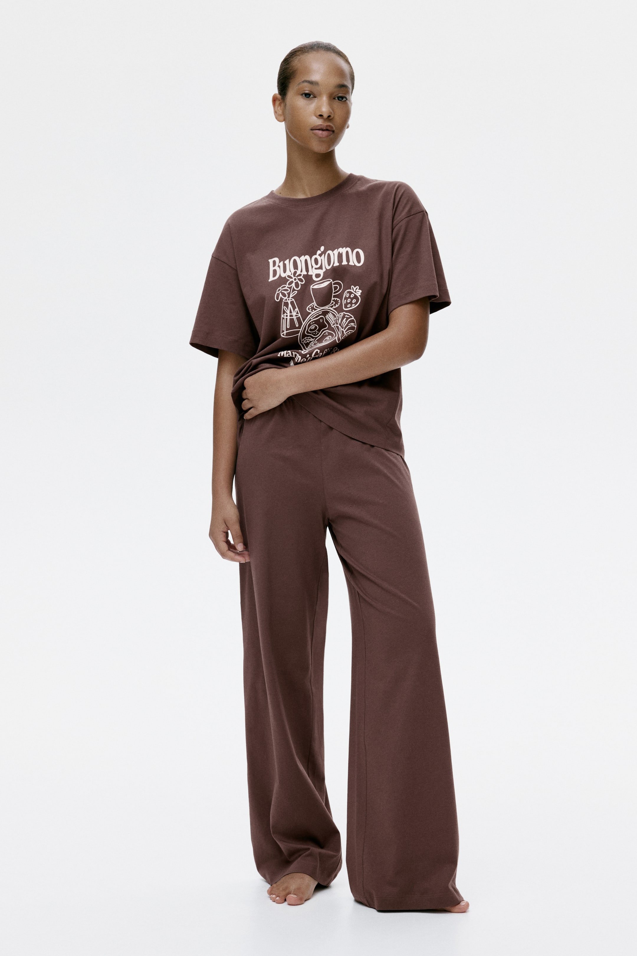Grösseres Bild ansehen: Baumwollpyjama - Braun/Buongiorno - DAMEN | H&M CH 1