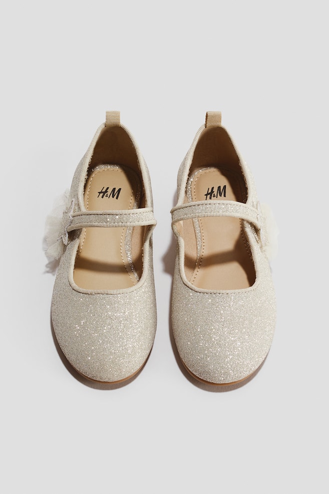 Mary-Janes mit Applikation - Goldfarben - 1