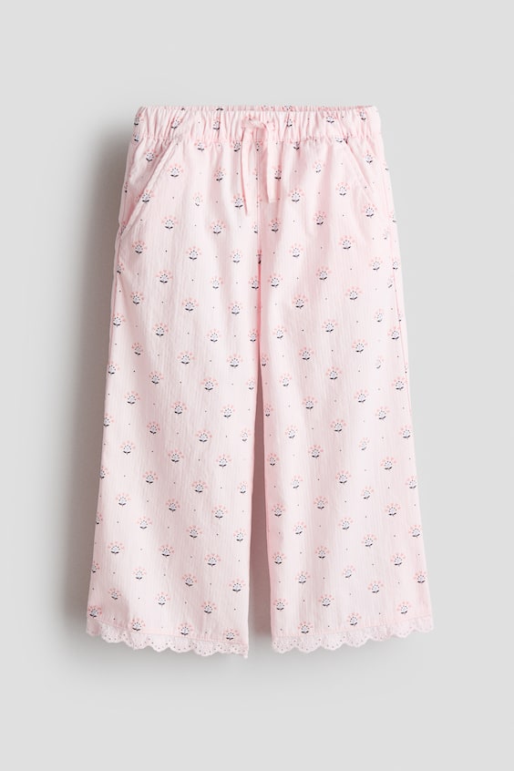 Детские брюки H&M Lace-trimmed seersucker trousers