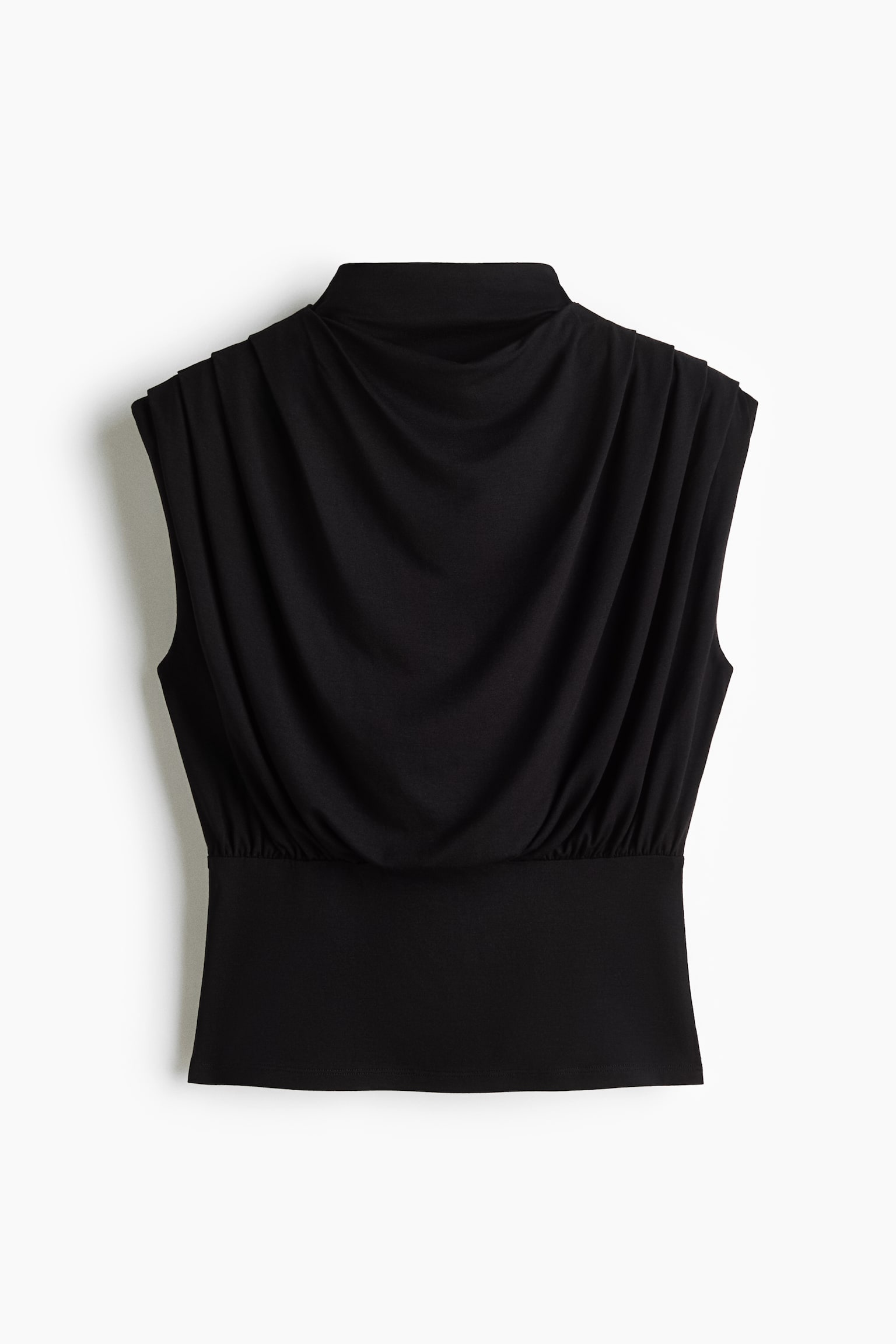 Top à col cheminée en viscose - Noir/Marron foncé - 1