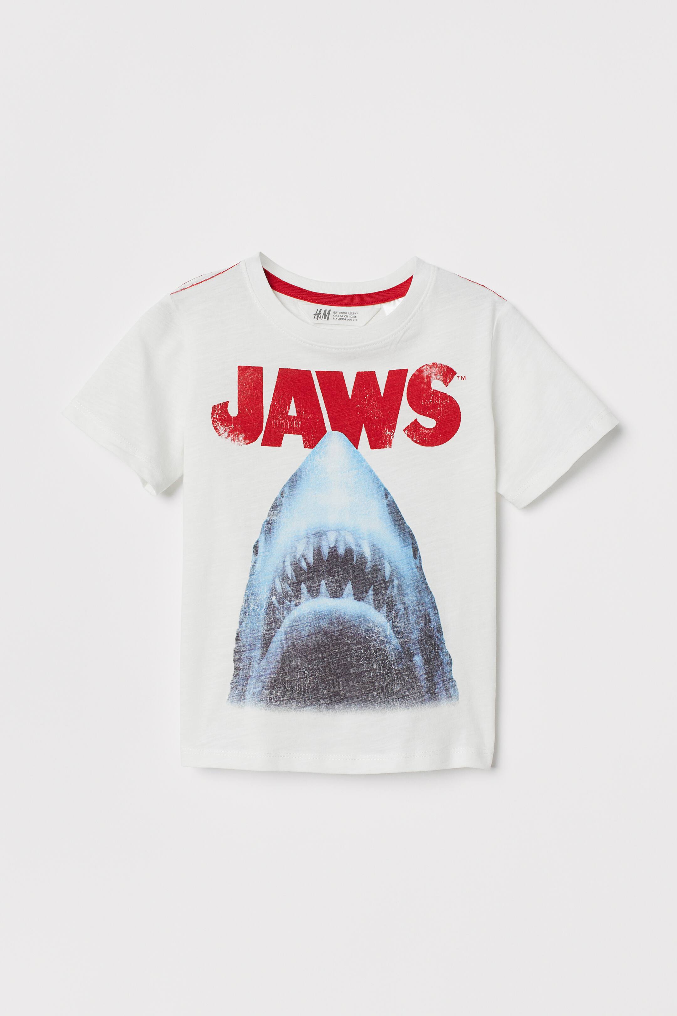 查看大圖: 圖案T恤 - 白色/鯊魚 - Kids | H&M 1