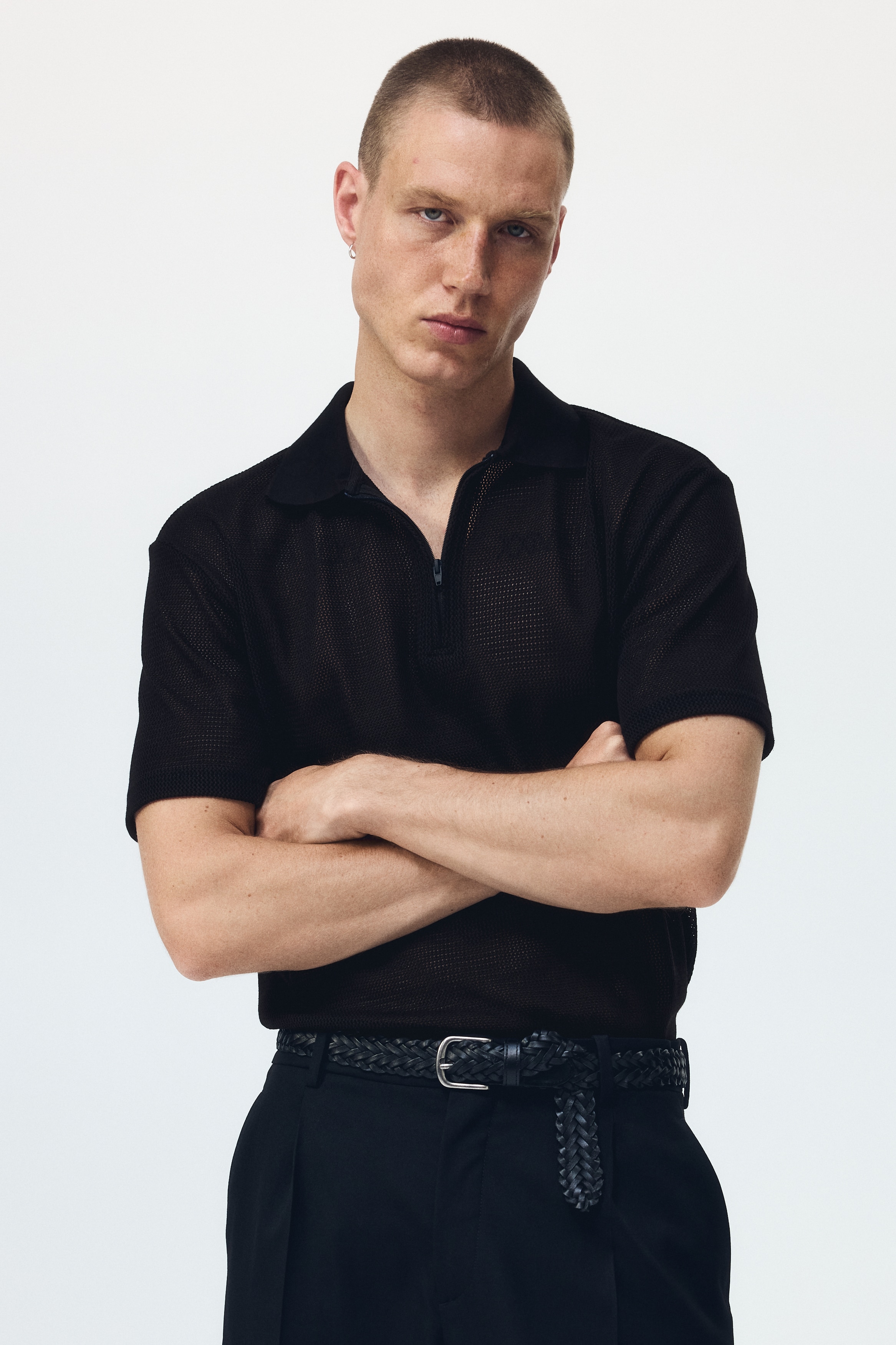 Regular-Fit Open-Knit Polo Shirt from H&M - $39.99