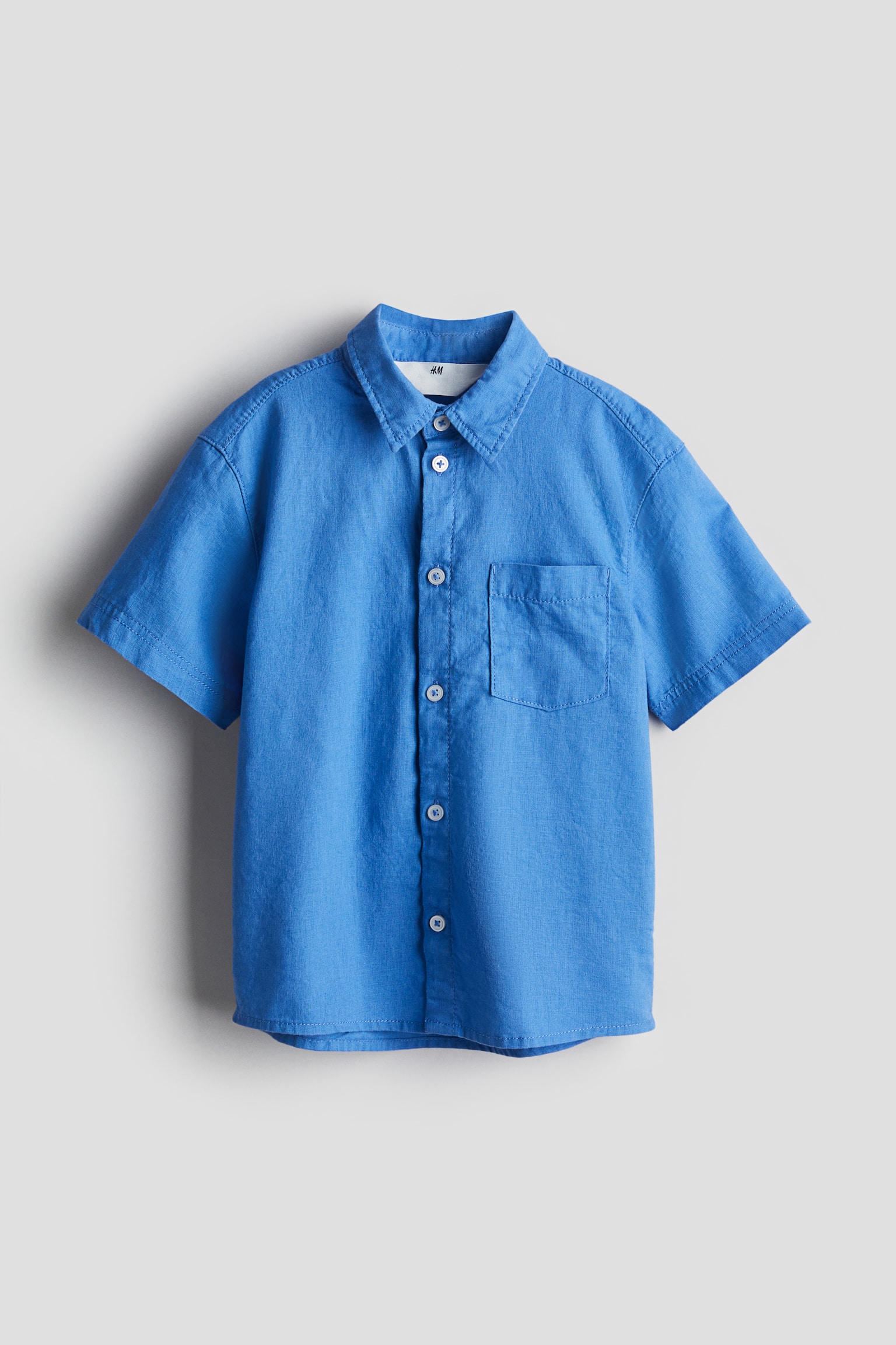 Linen Blend Shirt - Blue/Light blue - 2