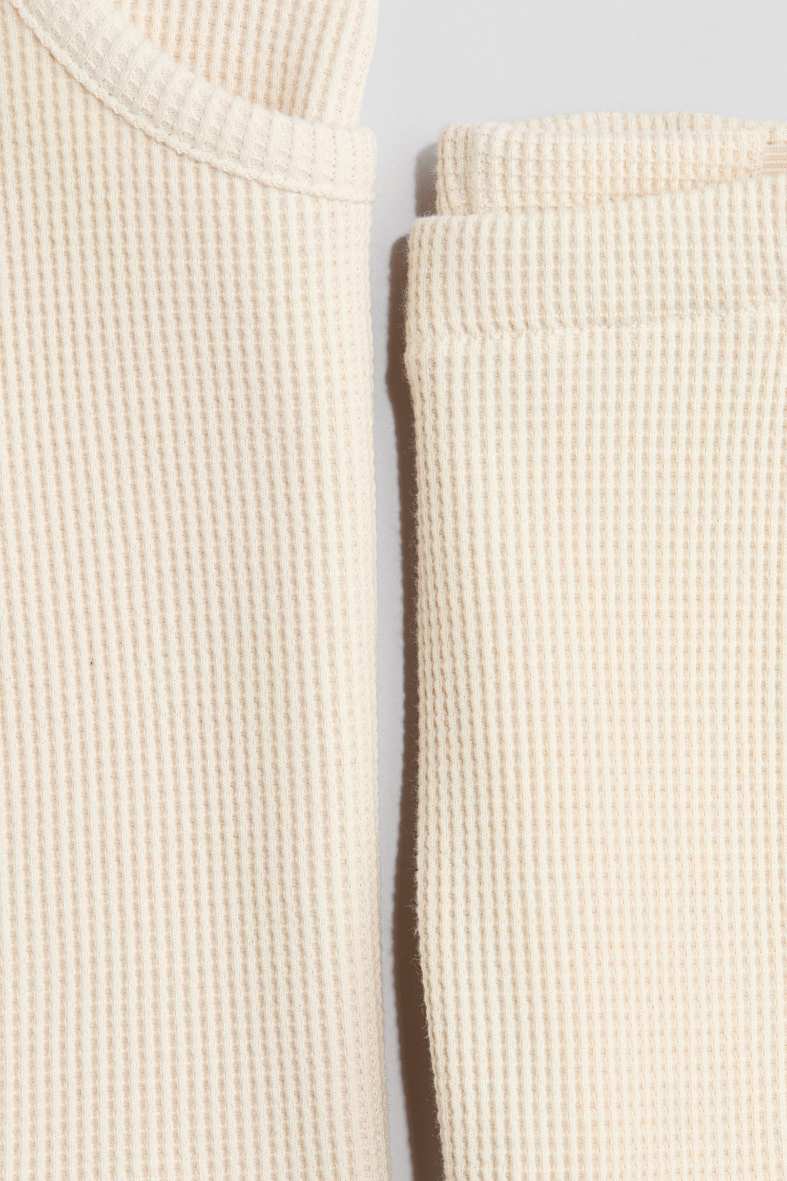 2-piece waffled cotton set - Light beige - 3