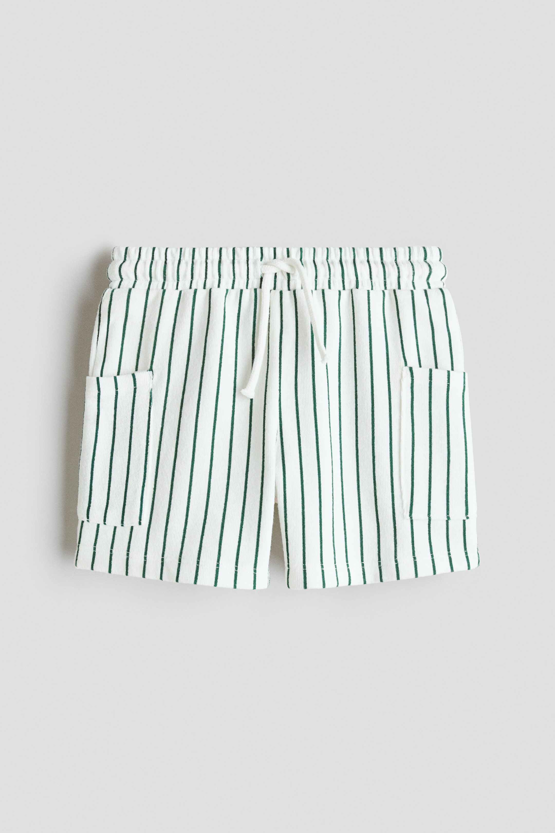 Green/striped Textured jersey shorts for kids | H&M US