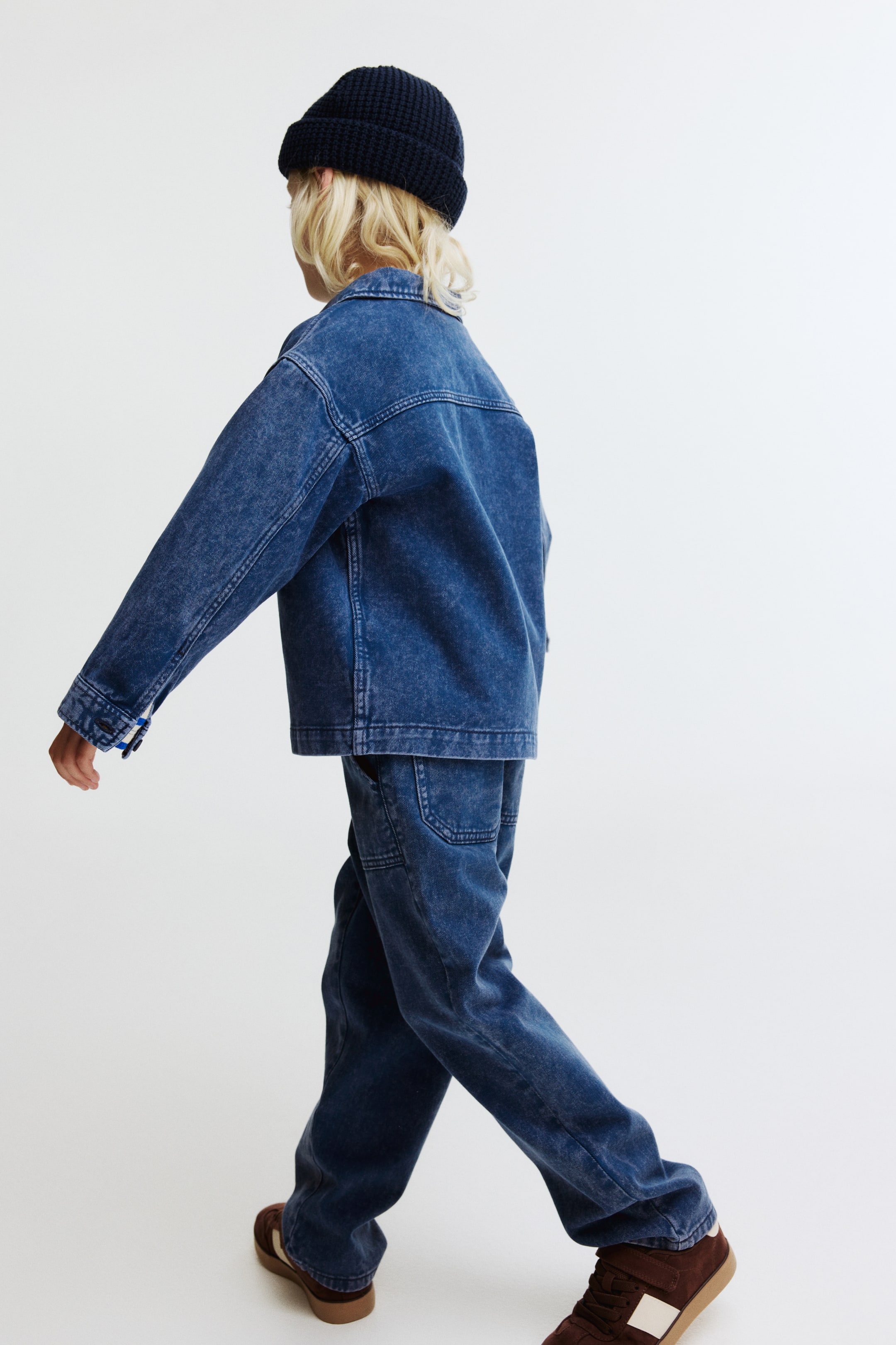View larger image: Cotton denim trousers - Dark denim blue - Kids | H&M IN 2