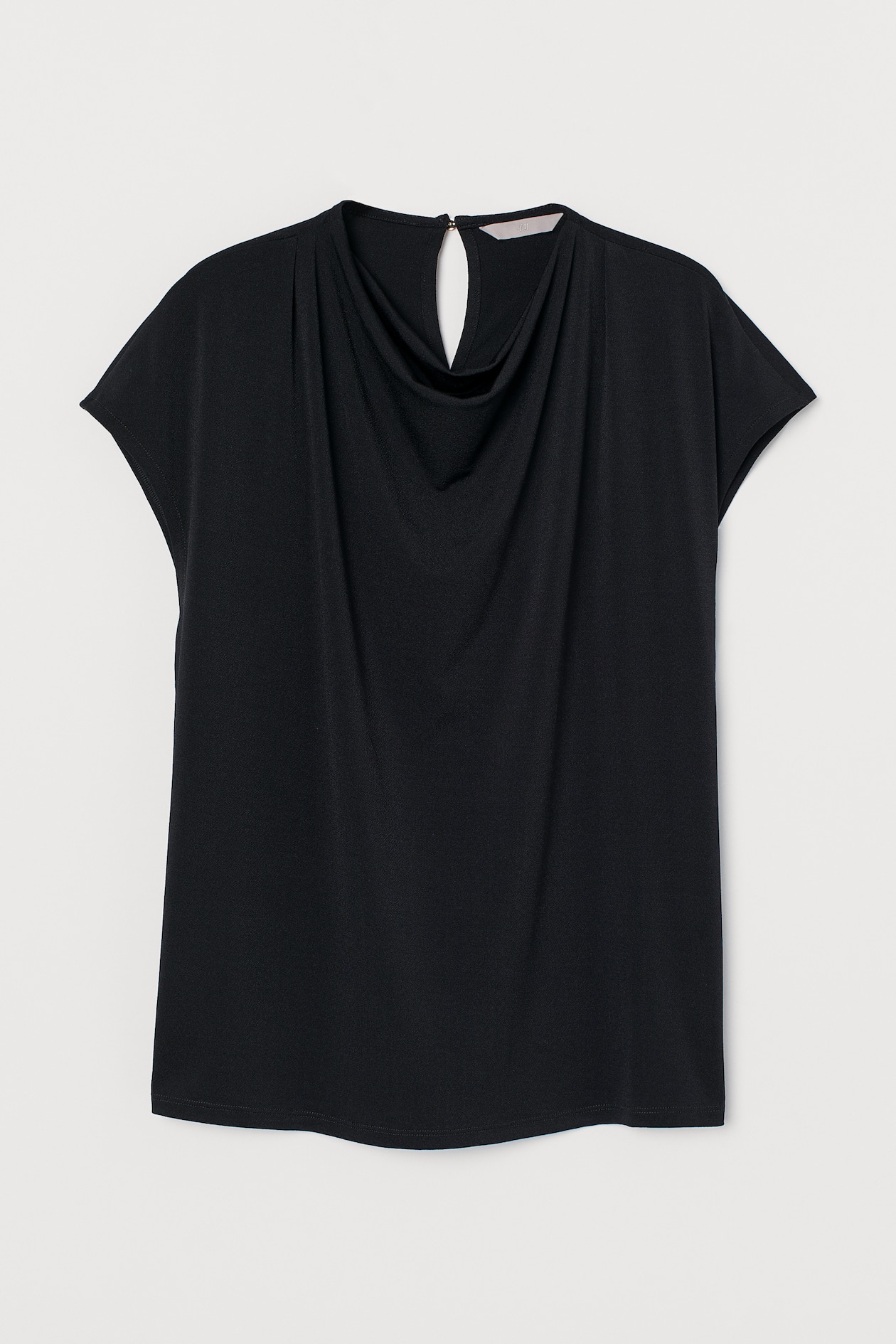 Draped top - Short sleeve - Black - Ladies | H&M GB