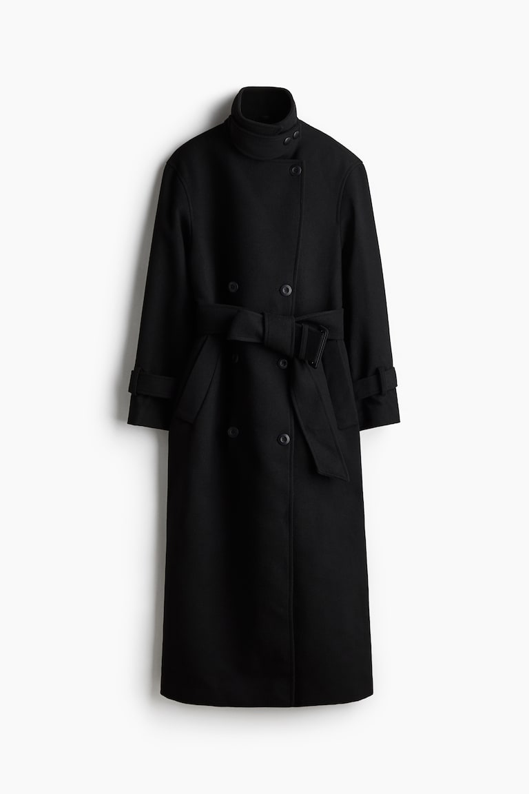 ベルテッドマキシコート - ブラック - レディース | H&M JP