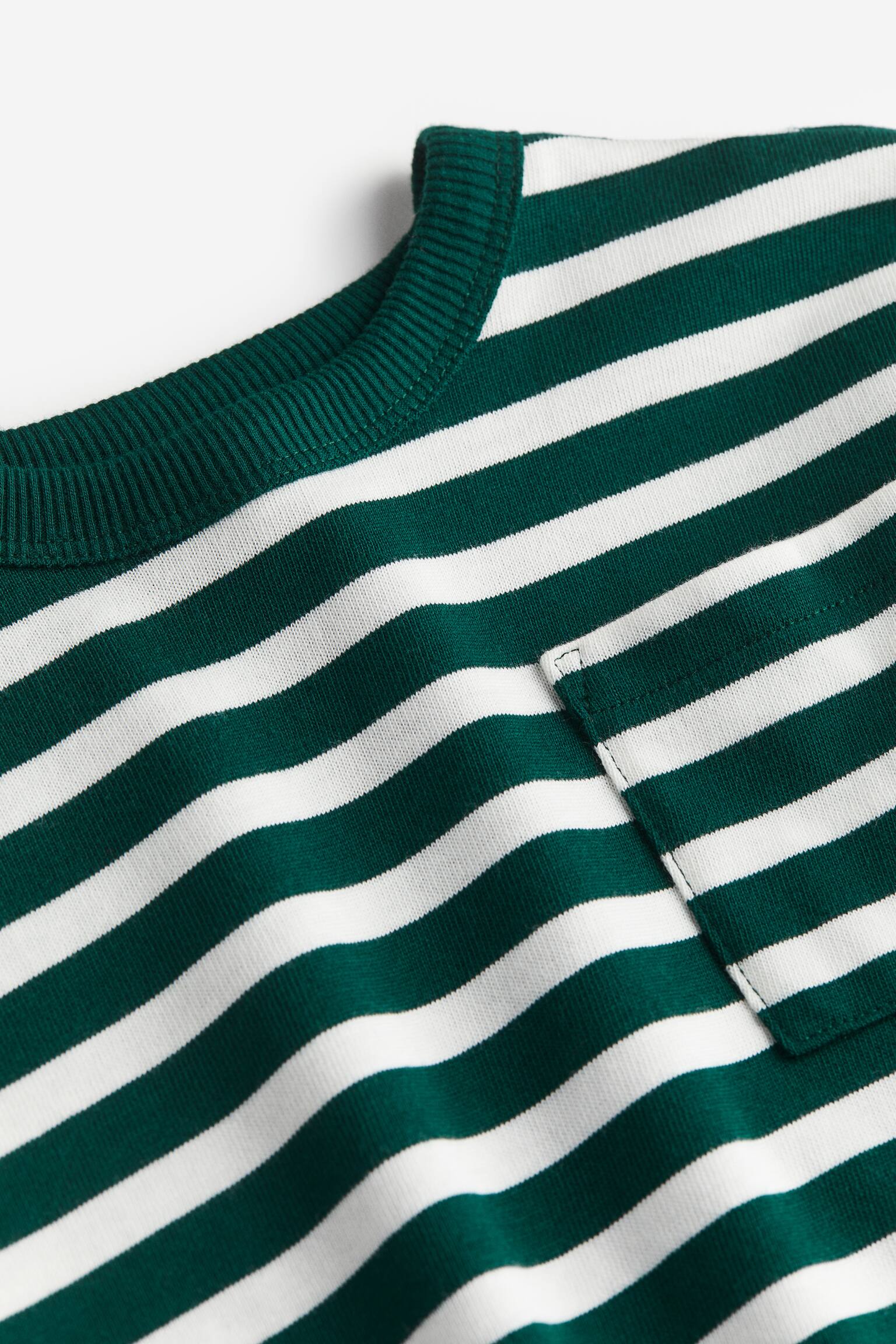 Long Sleeve Tee - Dark green/Stripe/White/Black stripe/Dark green/White stripe - 2