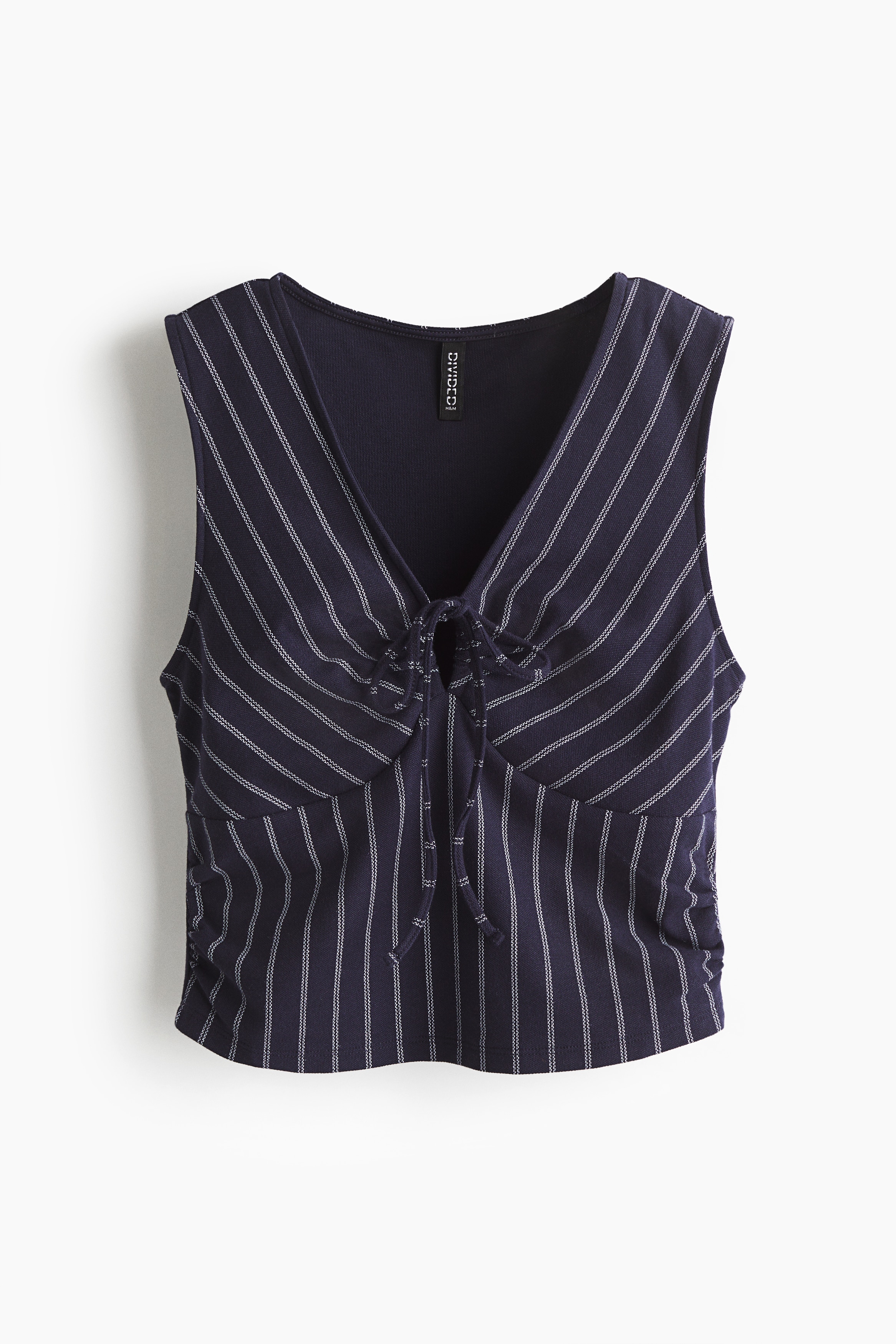 Draped vest top-Navy blue/Striped
