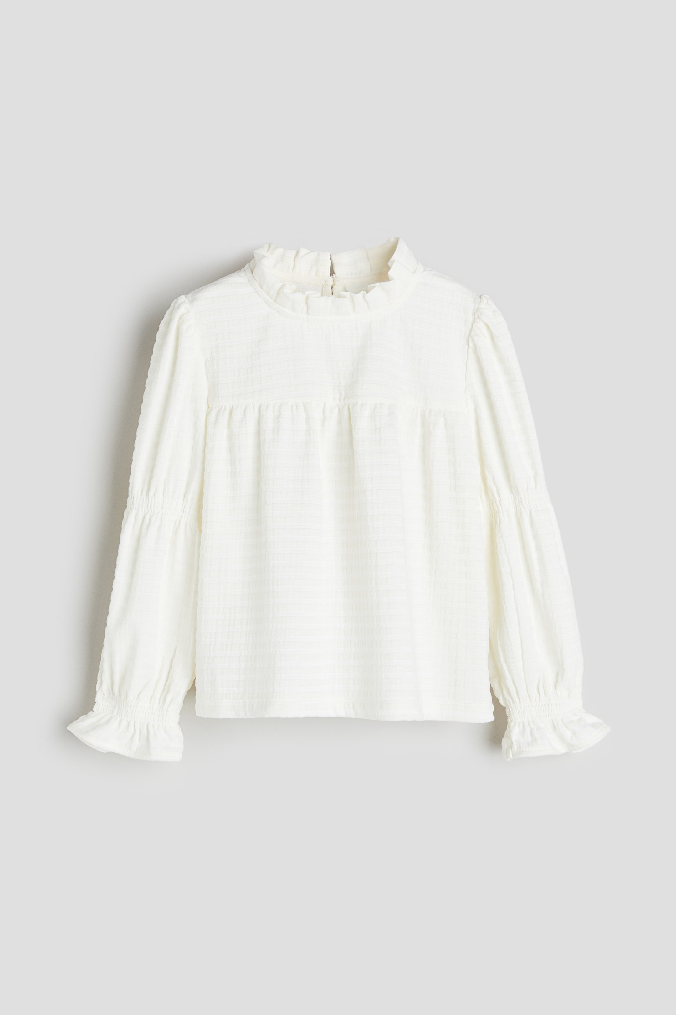 이미지 확대 보기: 프릴 칼라 블라우스 - 화이트 - Kids | H&M KR 1