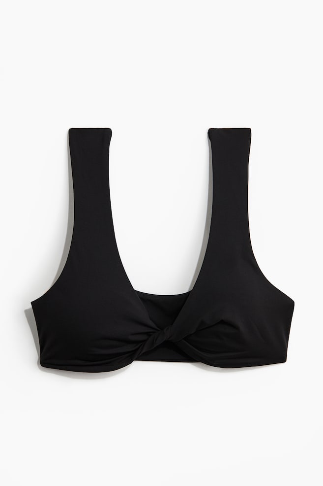 Soft reversible microfibre bra - Black/Dark beige/White - 1