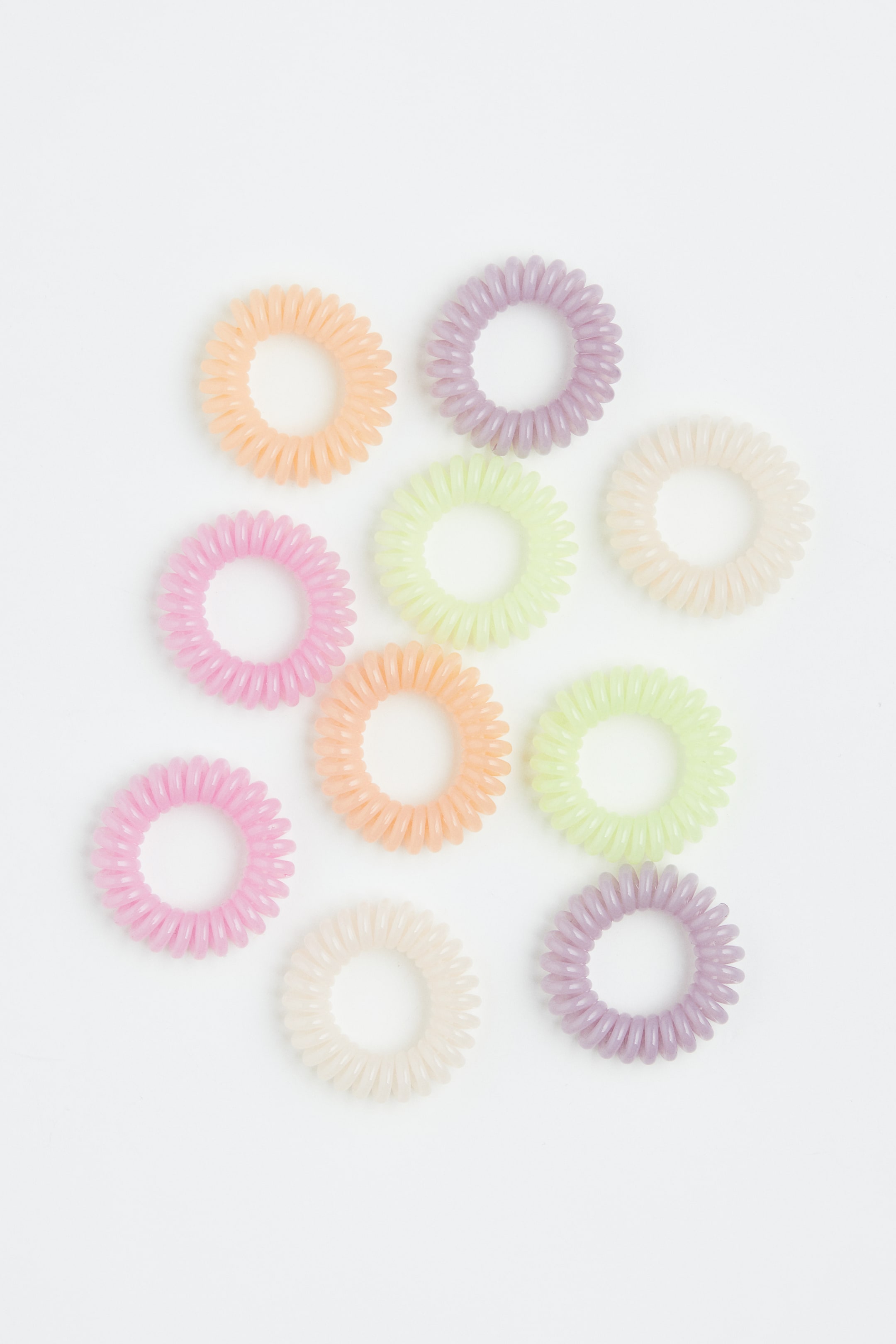 10pack spiral hair elastics Peach pink/Light pink Ladies H&M GB