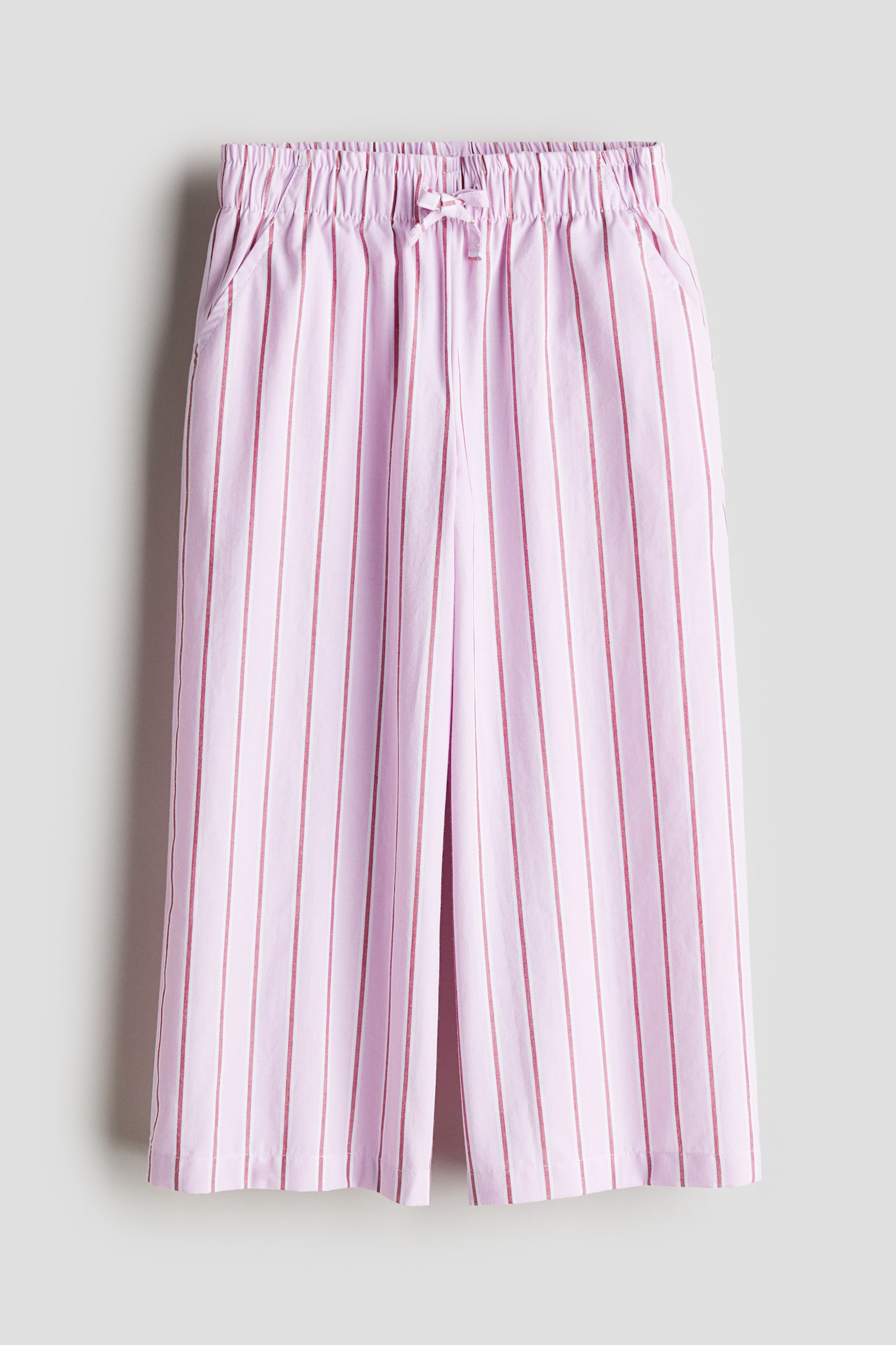 Wide poplin pull-on trousers - Purple/Striped/Light blue/Striped/Blue/Checked - 1