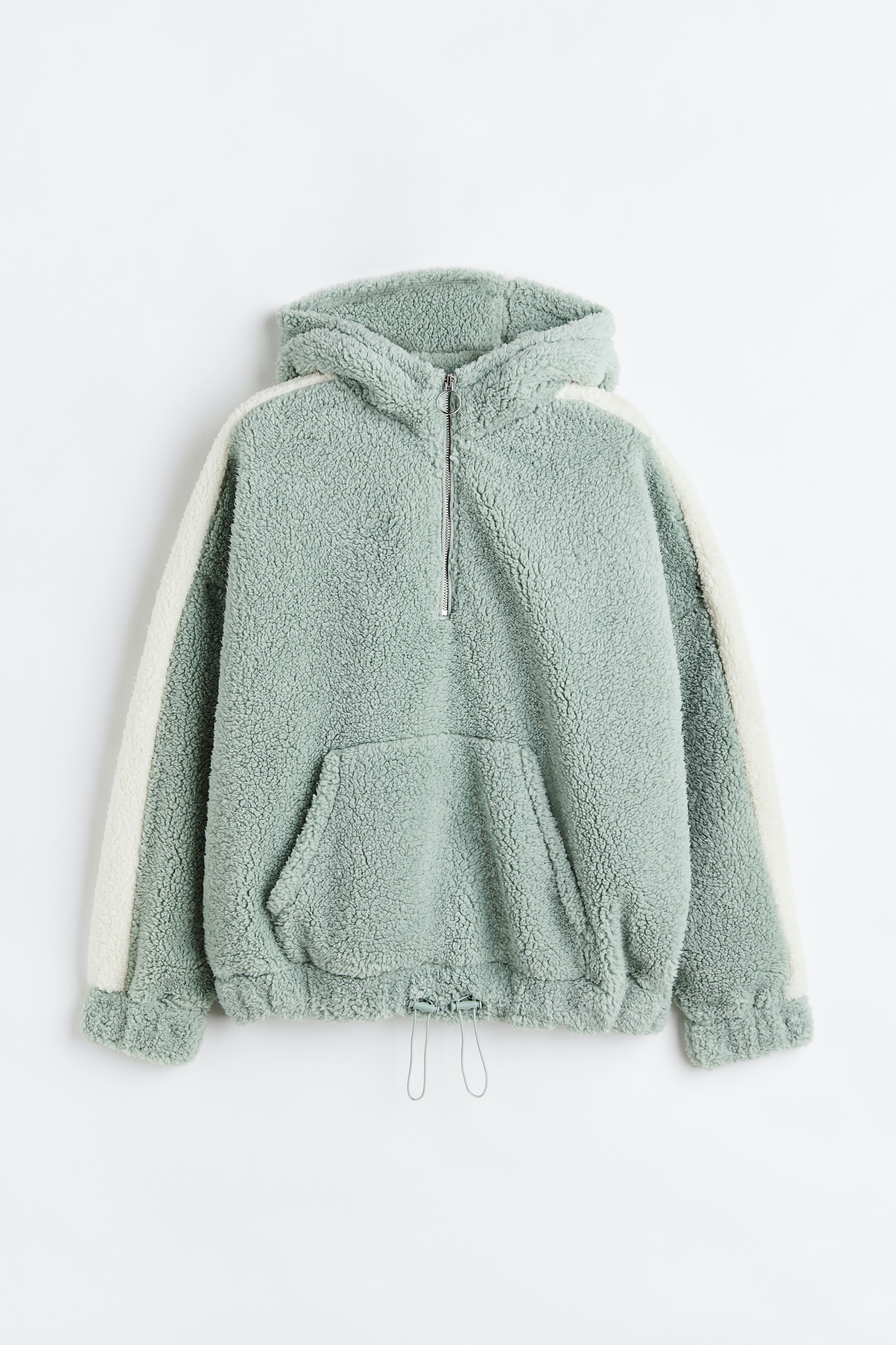 Half zip teddy hoodie best sale