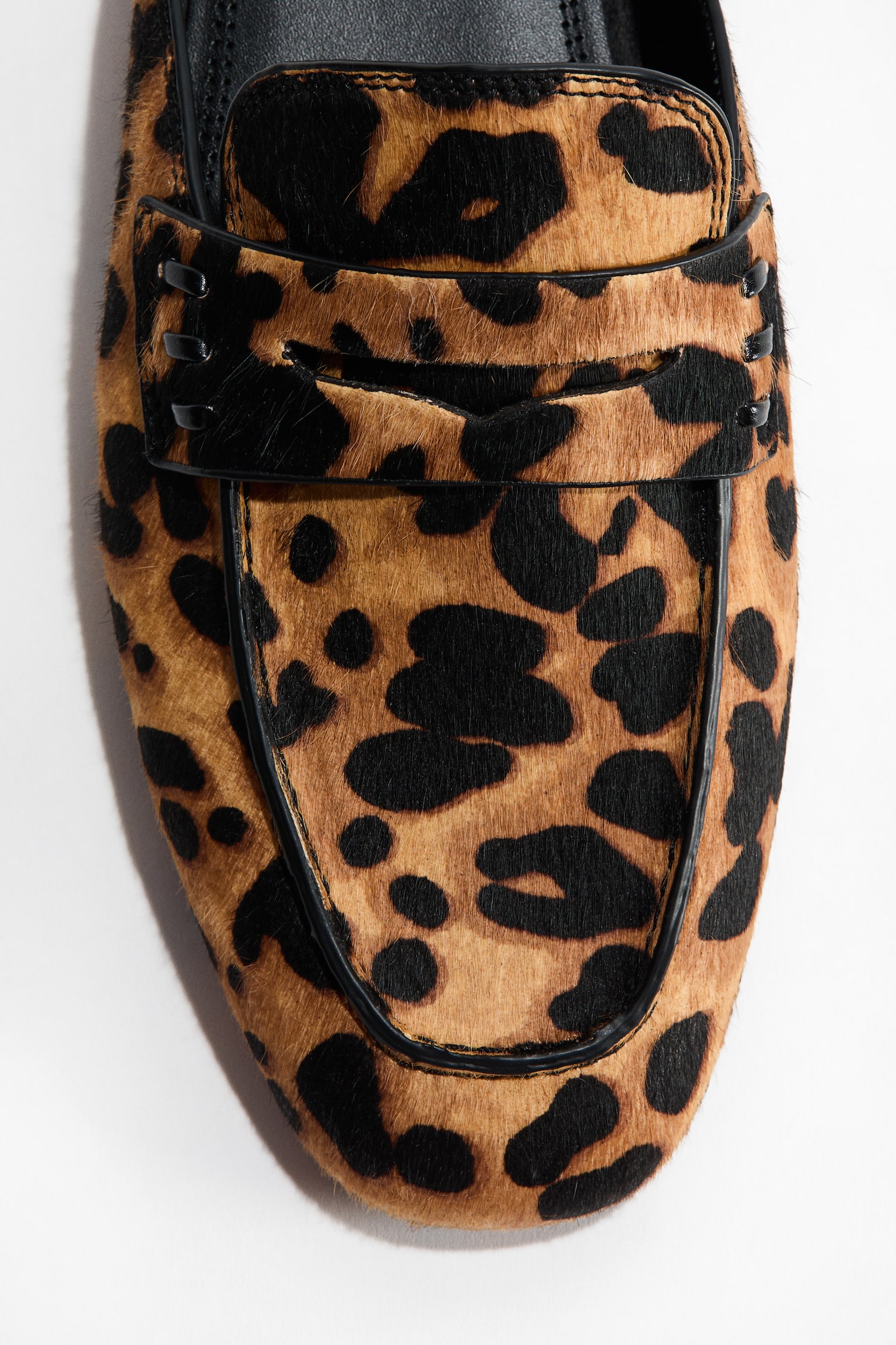 Leather loafer mules - Beige/Leopard print/Dark brown/Cowhide print - 4