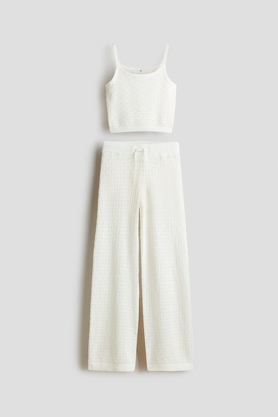 Детские топы H&M 2-Piece Pointelle-Knit Cotton Set