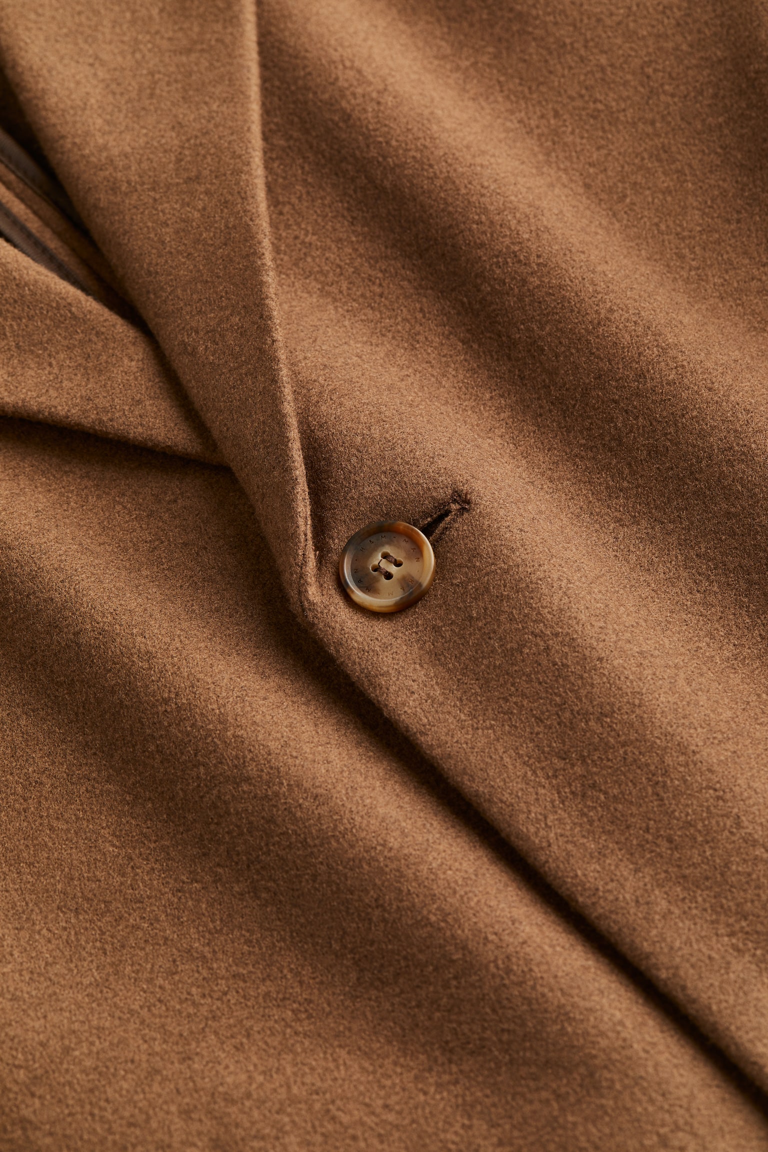 Wool Blend Coat - Brown/Dark beige/Grey - 2