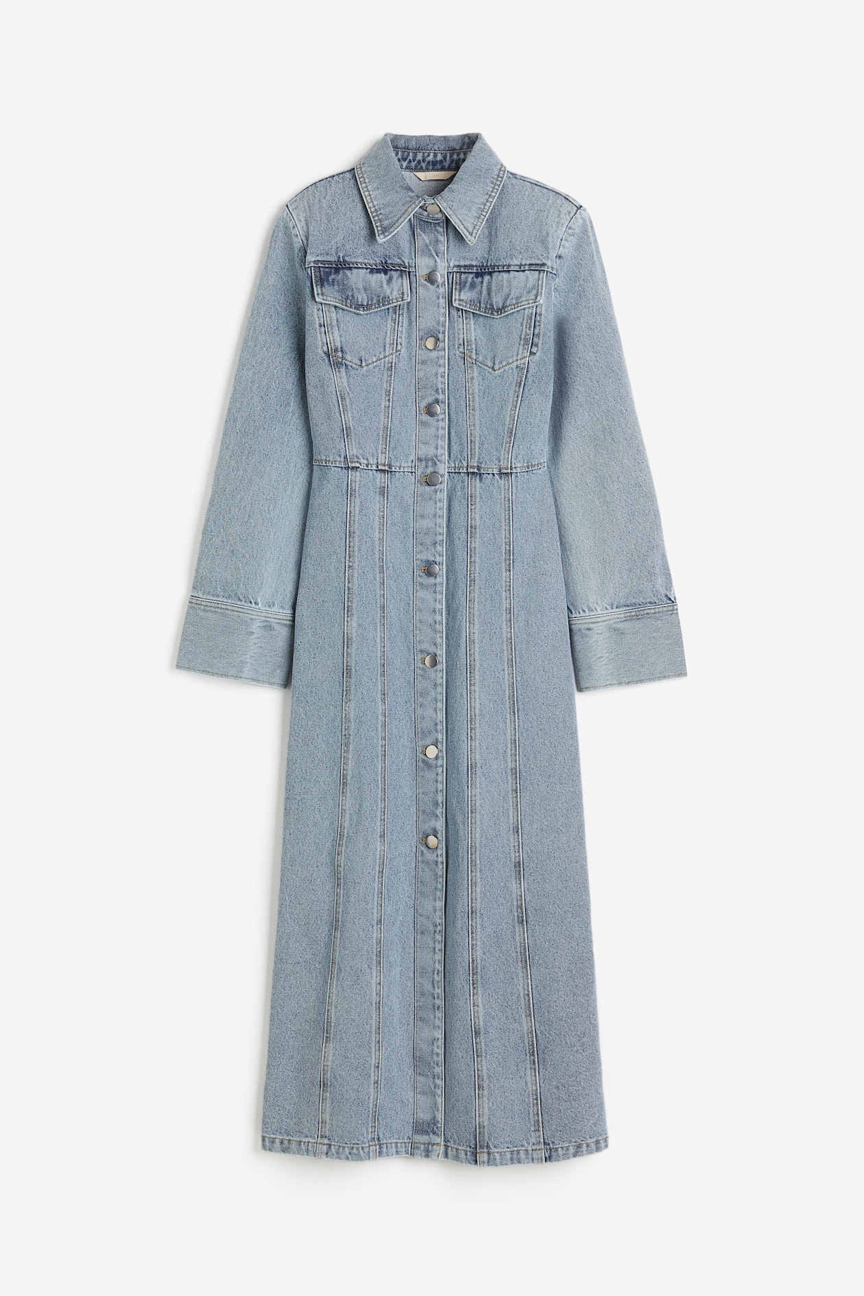 Denim shirt dress Light denim blue Ladies H&M