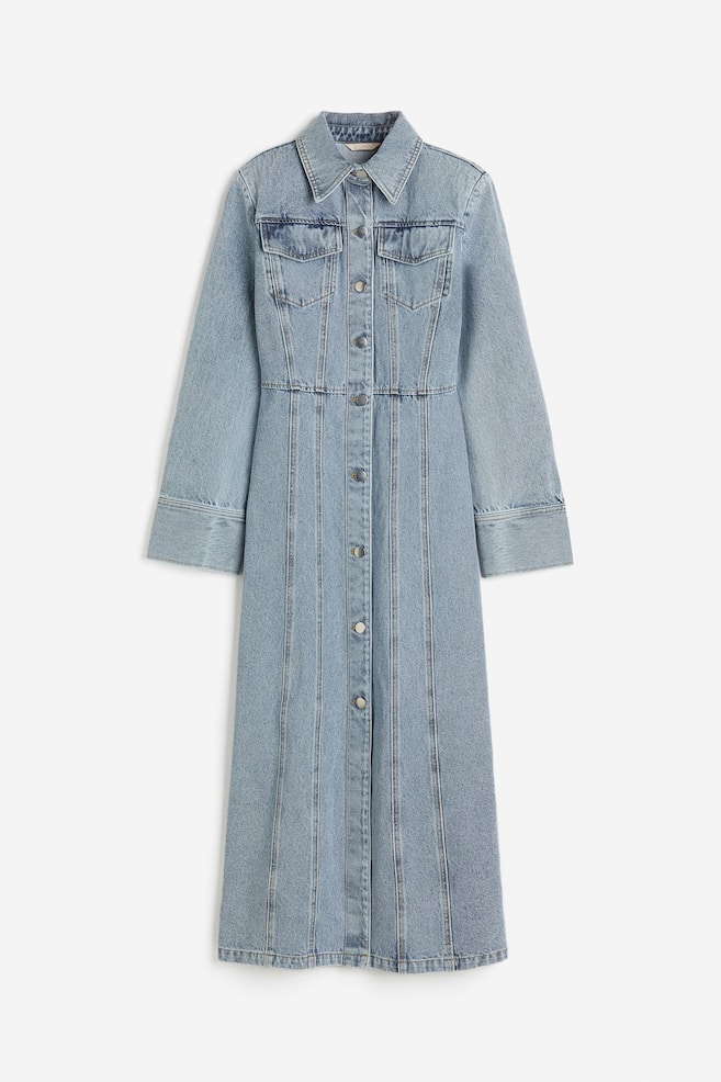Denim shirt dress - Light denim blue - 1