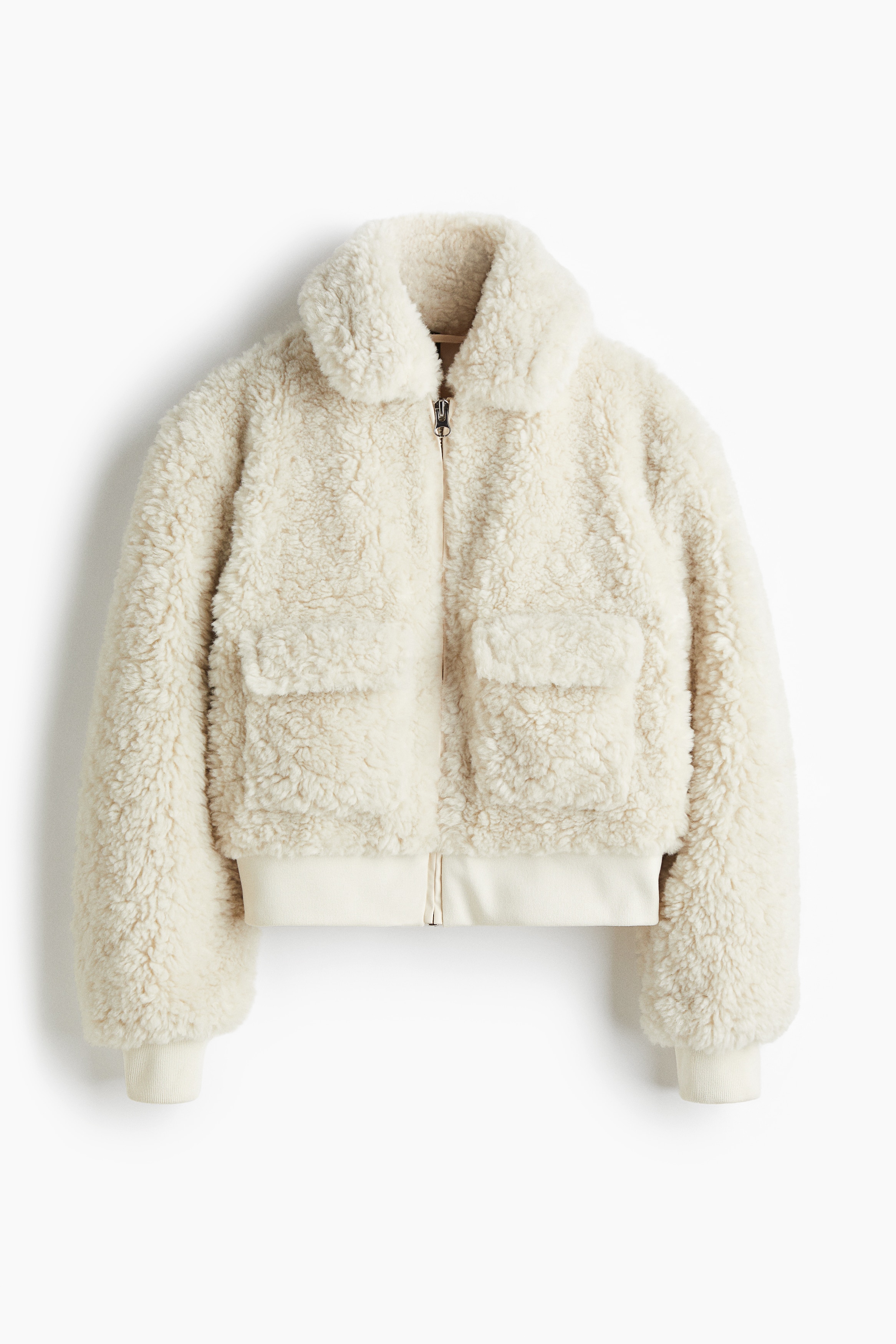 플러피 재킷 - 라이트 베이지/다크 브라운